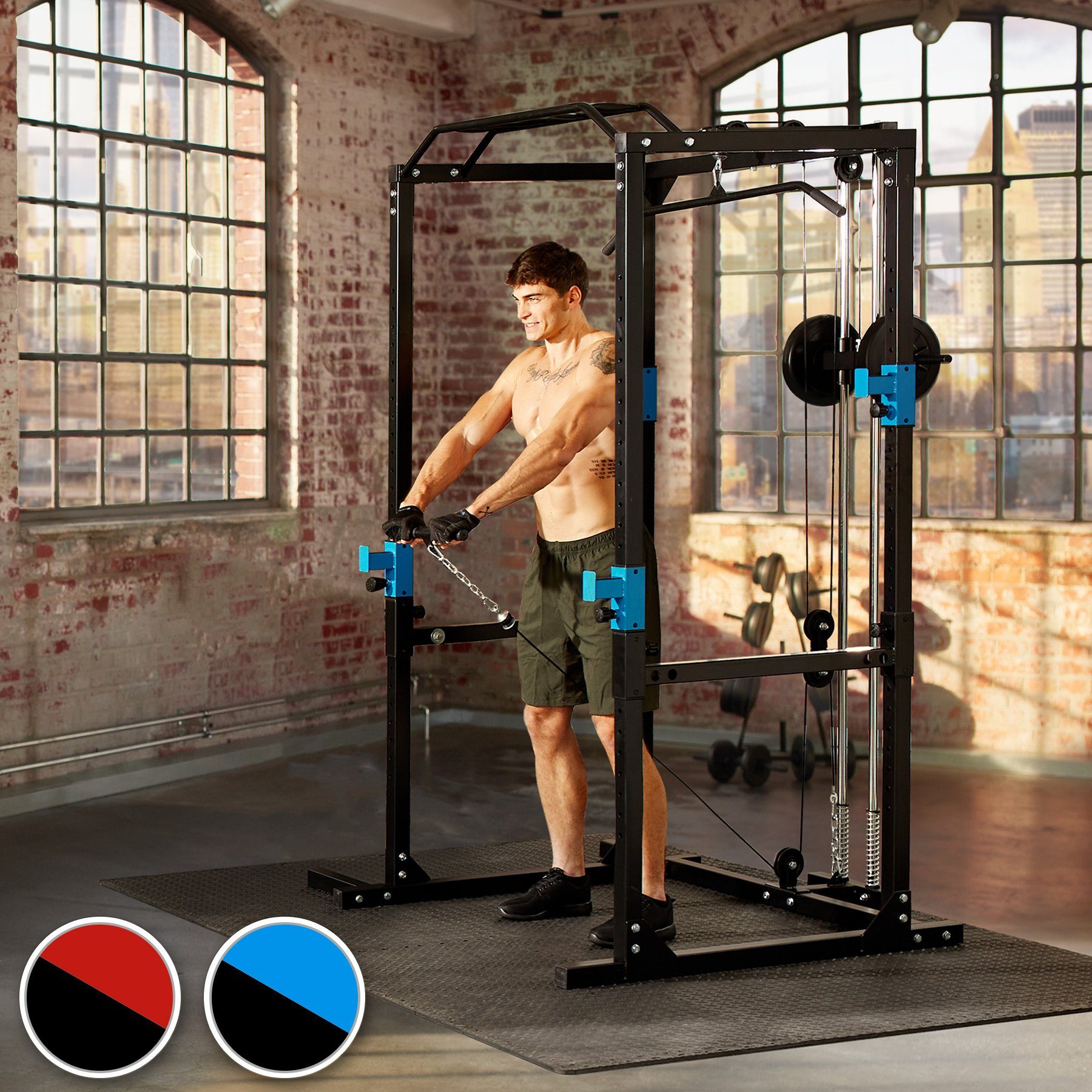 tectake Kraftstation Power Rack, mit Latzug