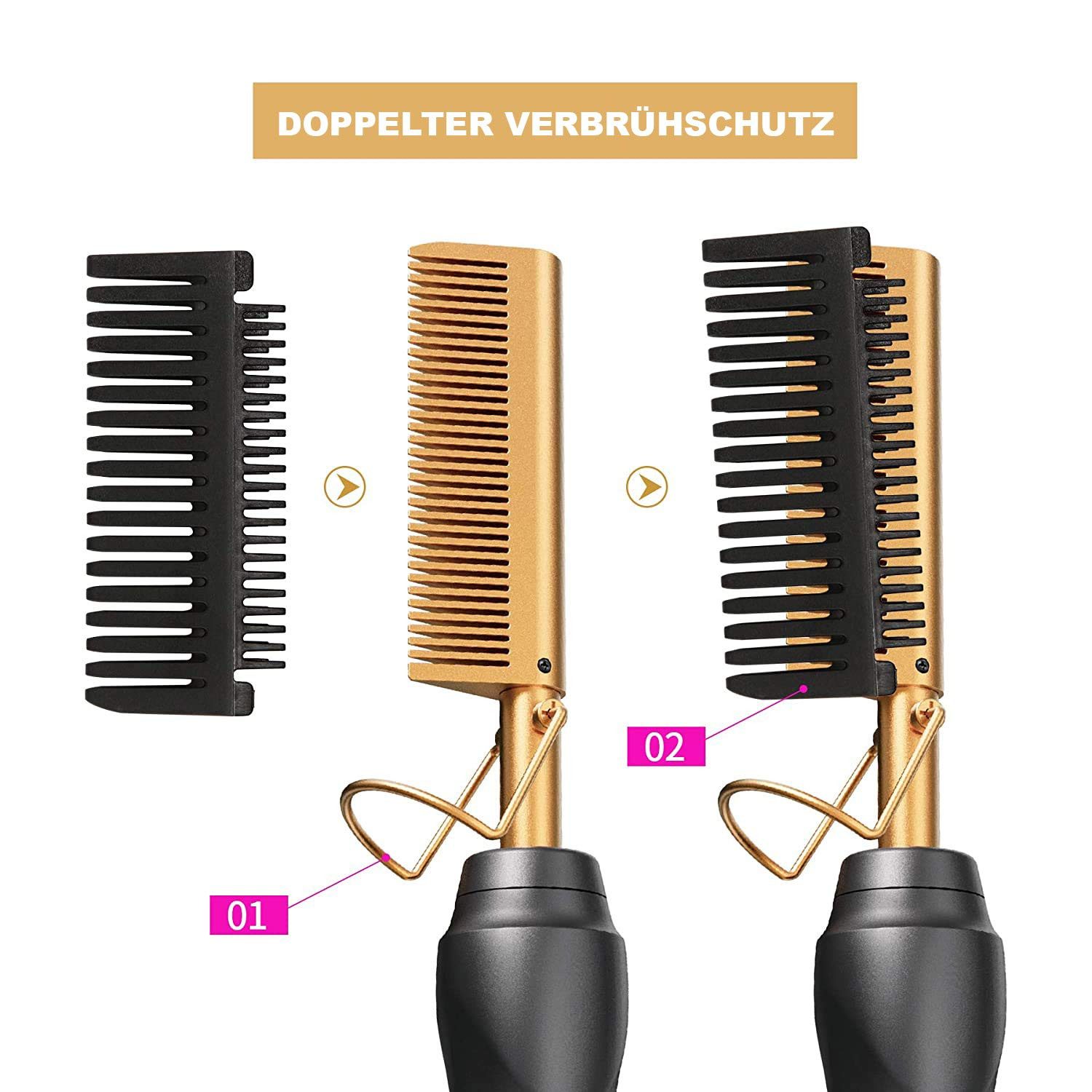 Dilara Glätteisen 2 in 1 Haarglätter Bürste I Keramik Glätteisen I Haar- und Glättbürste, Kämmen, Glätten & Stylen in einem Schritt!