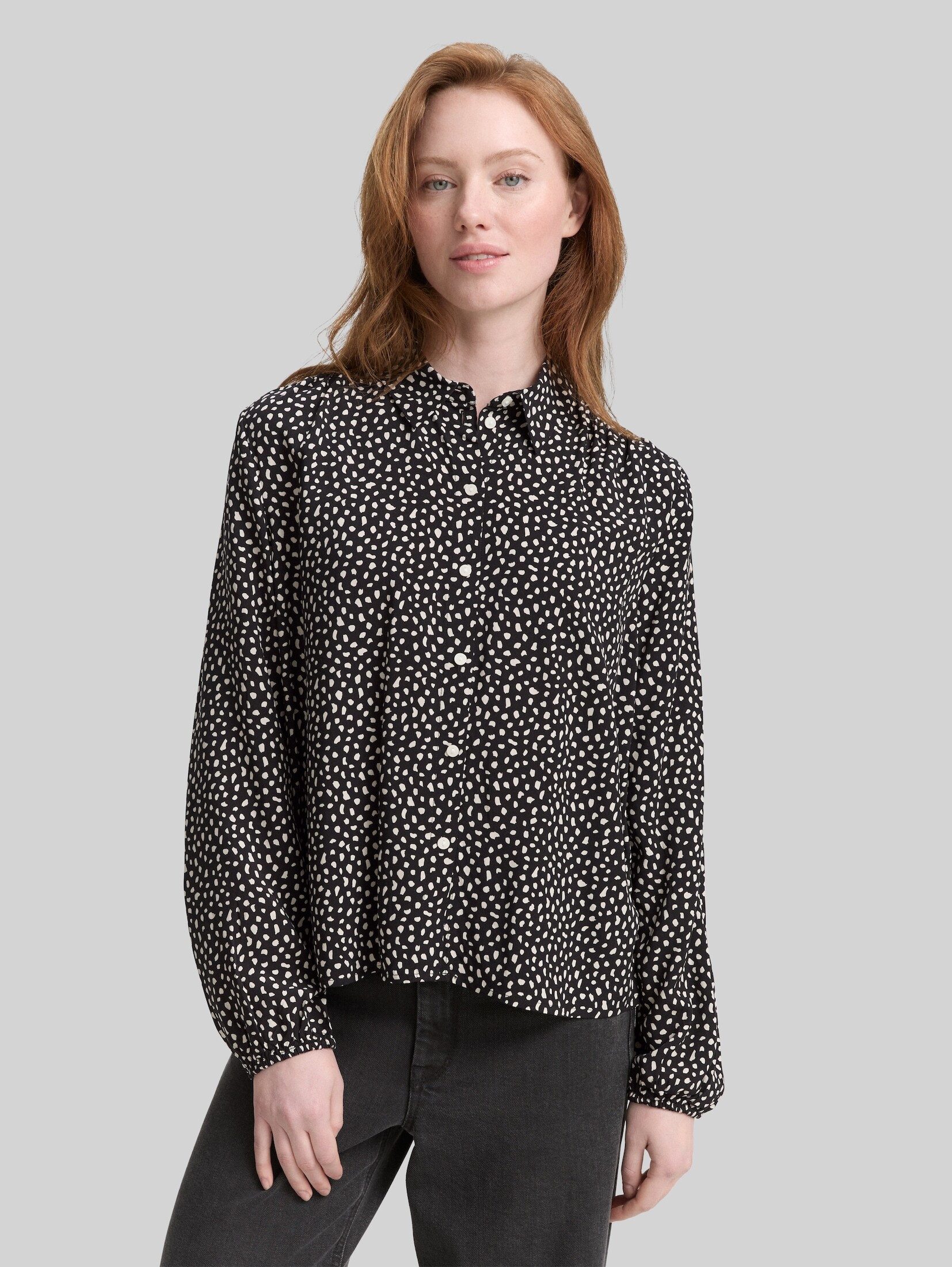 TOM TAILOR Denim Langarmbluse Blusen & Shirts Hemdbluse mit Muster