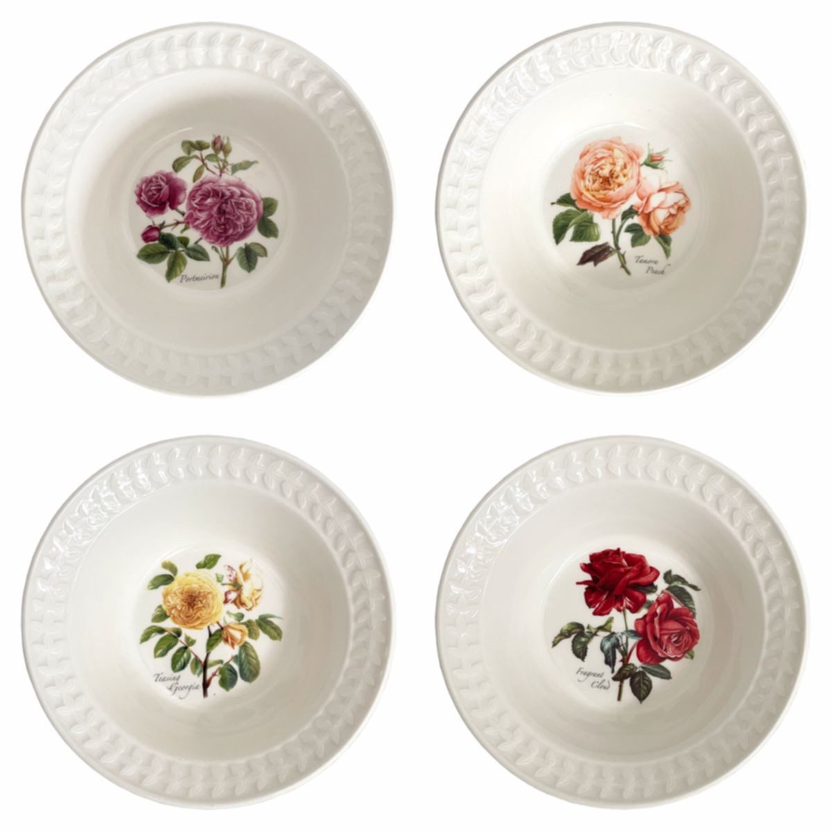 Portmeirion Schale Portmeirion Keramik Schalen 4er Set Botanic Roses Embossed, Keramik, (4er Set)