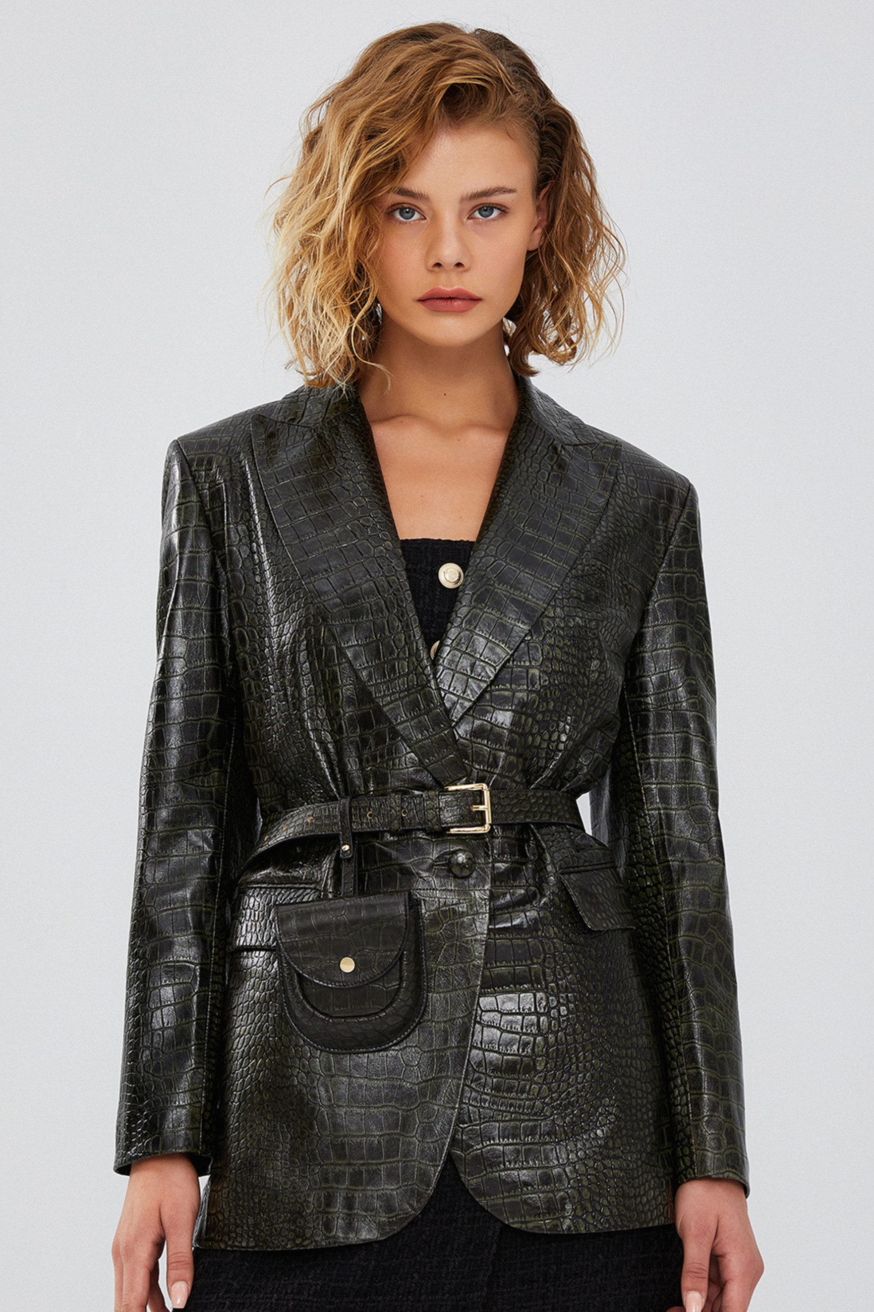 Derimod Lederjacke Karla Bedruckter Lederblazer