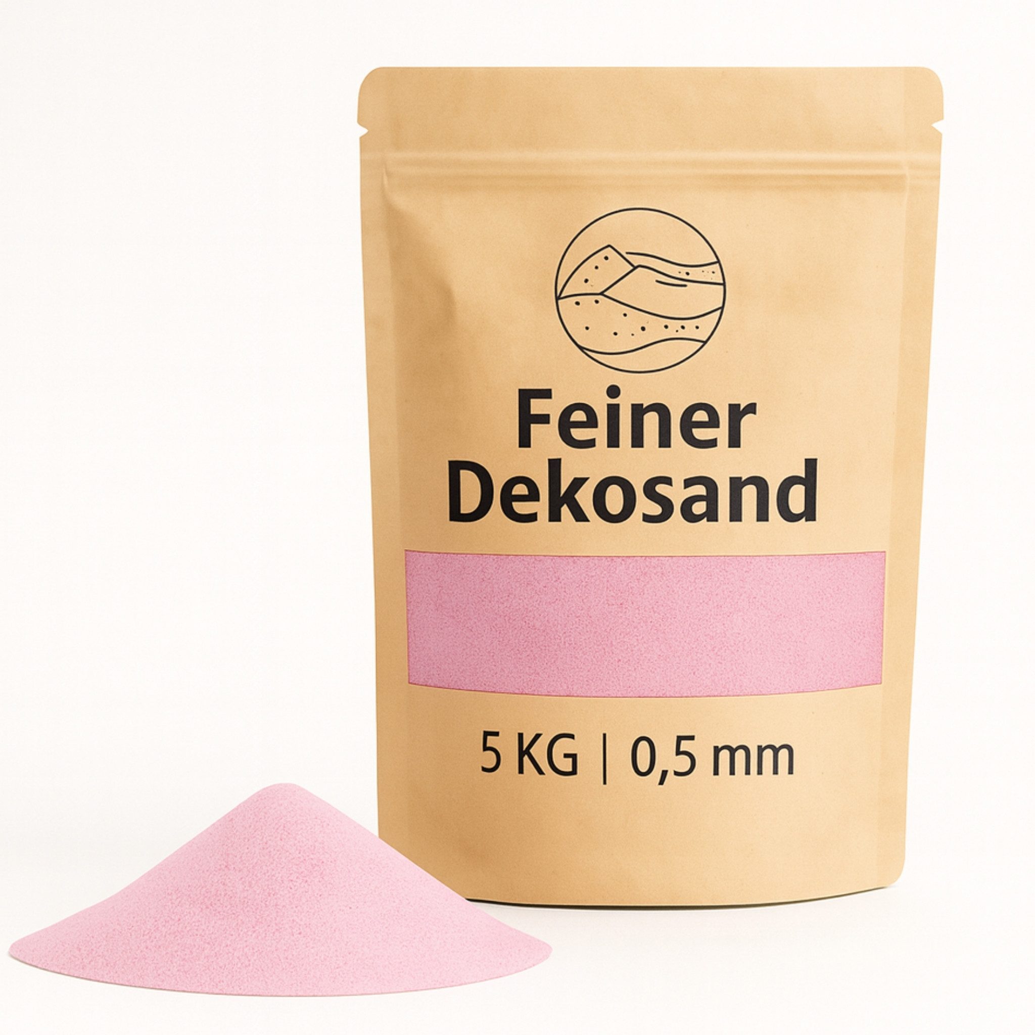matches21 HOME & HOBBY Dekosand Deko-Sand rosa 5 kg für Vasen, Gläser & Streudeko (1-St), Bunter Farbsand als feiner Deko- & Bastelsand