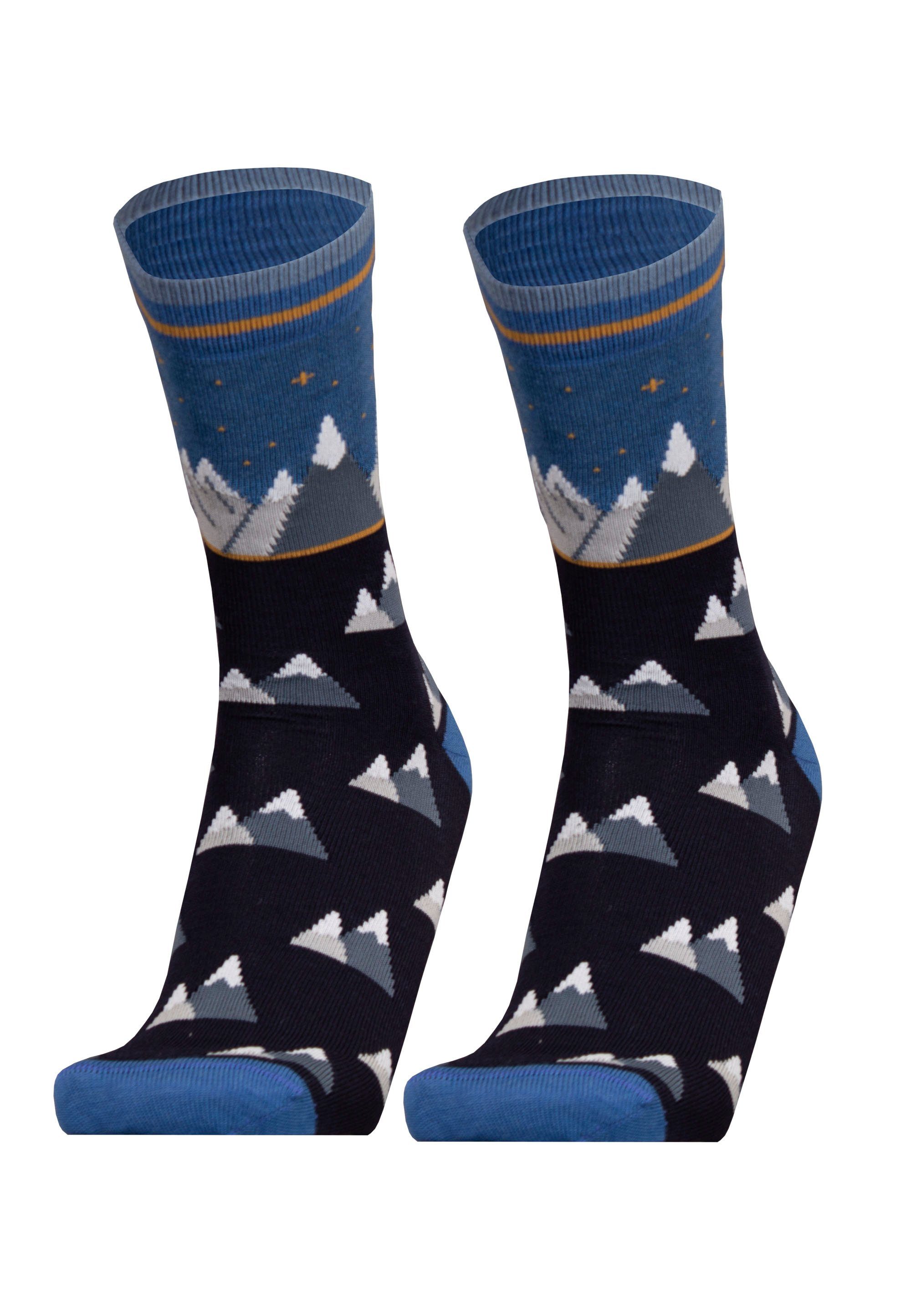 UphillSport Socken MOUNTAINS 2er Pack (2-Paar) in atmungsaktiver Qualität blau