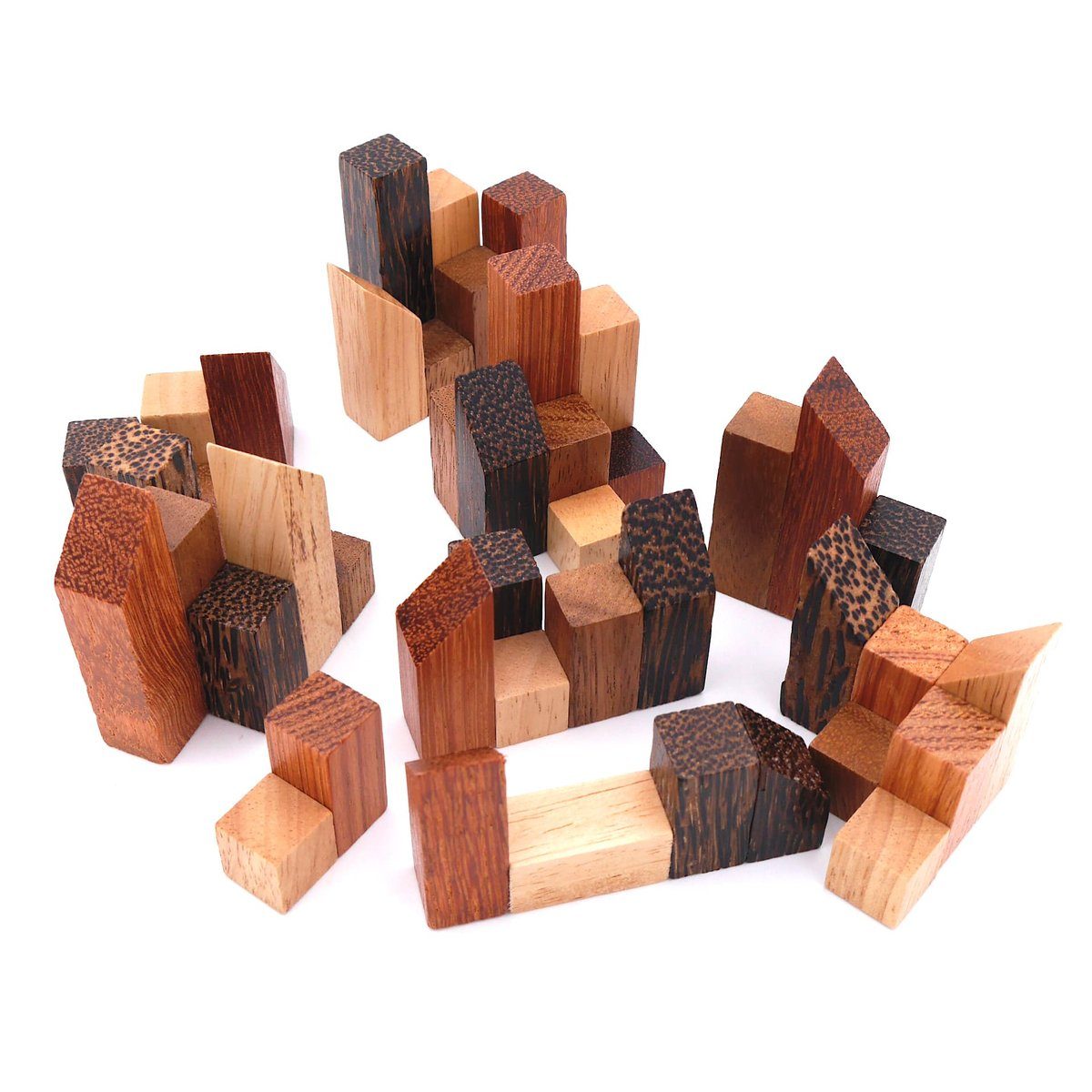 Denkspiele Spiel, für ROMBOL variantenreiches Stadtpuzzle Denkspiel Holz, Knobelspiel Knobel-Fans Holzspiel aus -