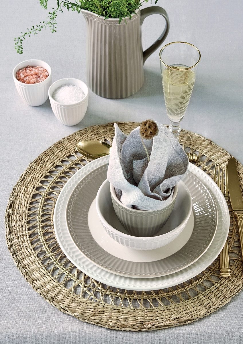 Greengate Teller-Set Alice Frühstücksteller white 23cm Set6, Steinzeug