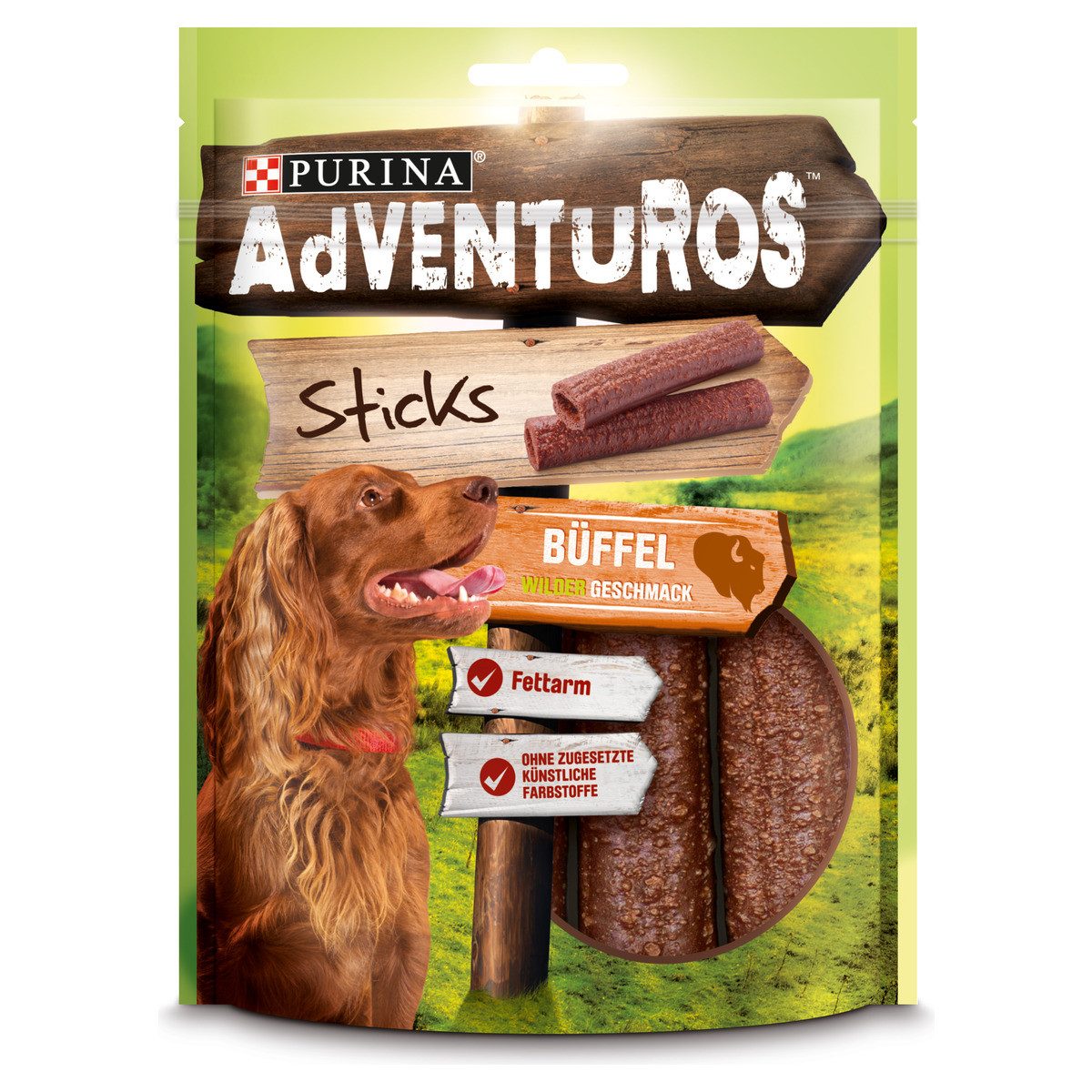 Purina Adventuros Sticks mit Büffel 120 g, für: Hund
