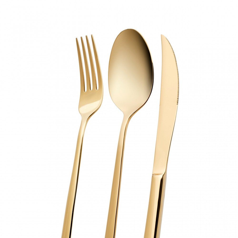 Karaca Besteck-Set Karaca Tivoli Shiny Gold 6-Personen 30-teiliges Besteckset (30-tlg), 6 Personen, 18/10 Edelstahl