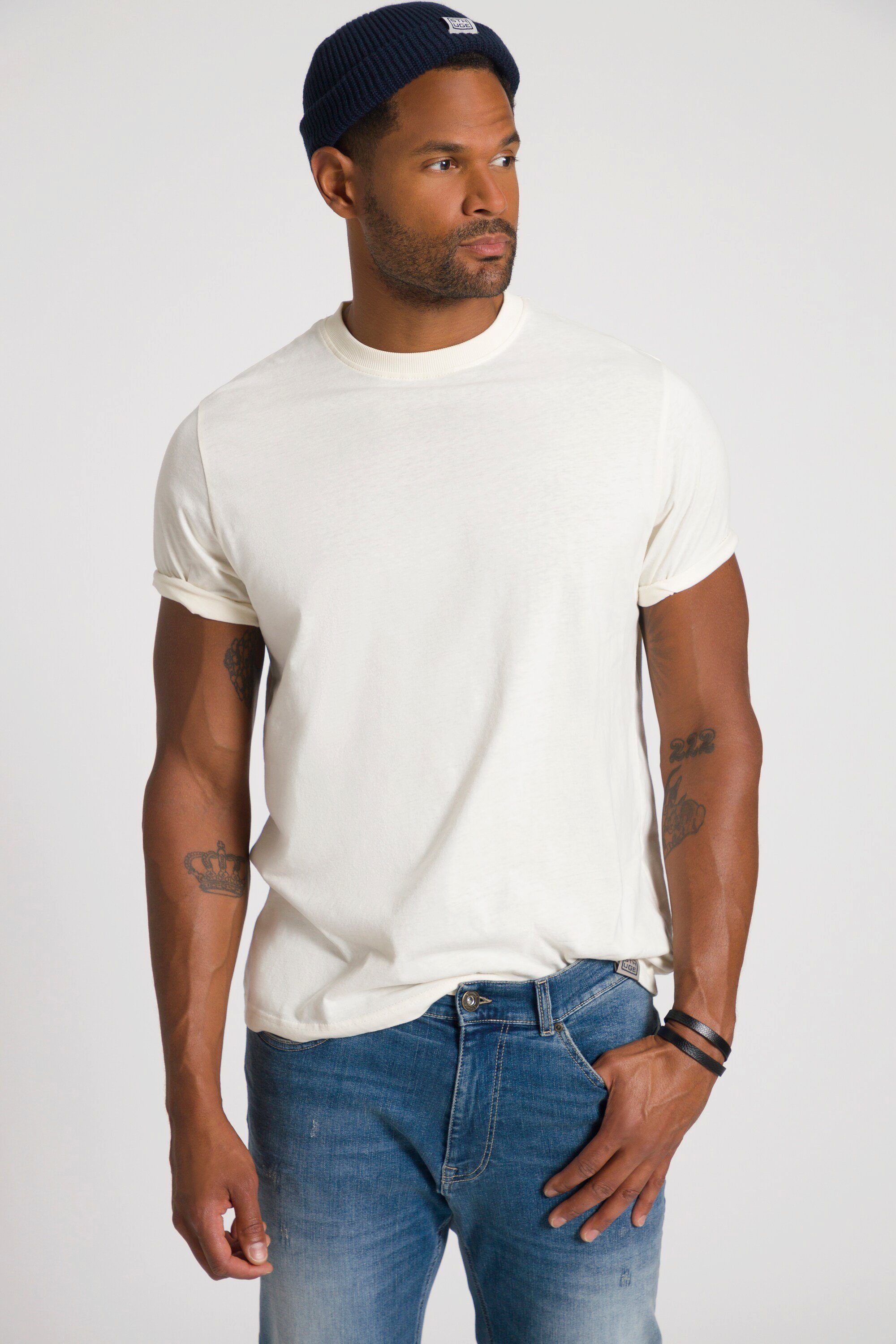 STHUGE T-Shirt STHUGE T-Shirt Rücken Print Rundhals Halbarm | T-Shirts