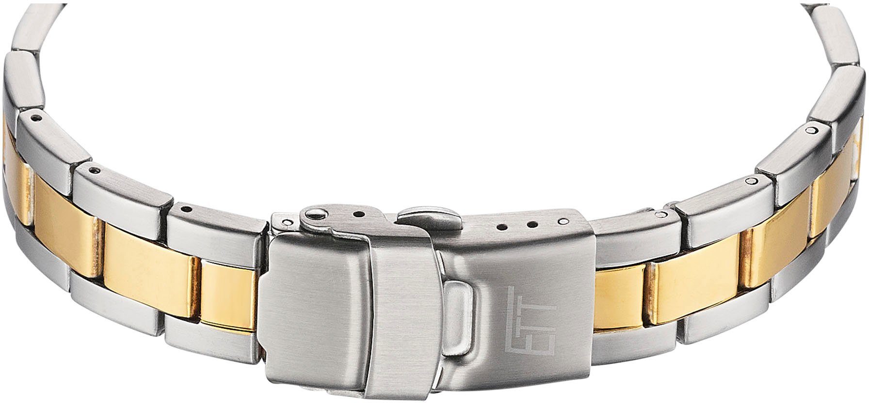 ETT Funkuhr Gobi Lady ELS-11590-12M, Armbanduhr, Damenuhr, Solar, Datum, Edelstahlarmband