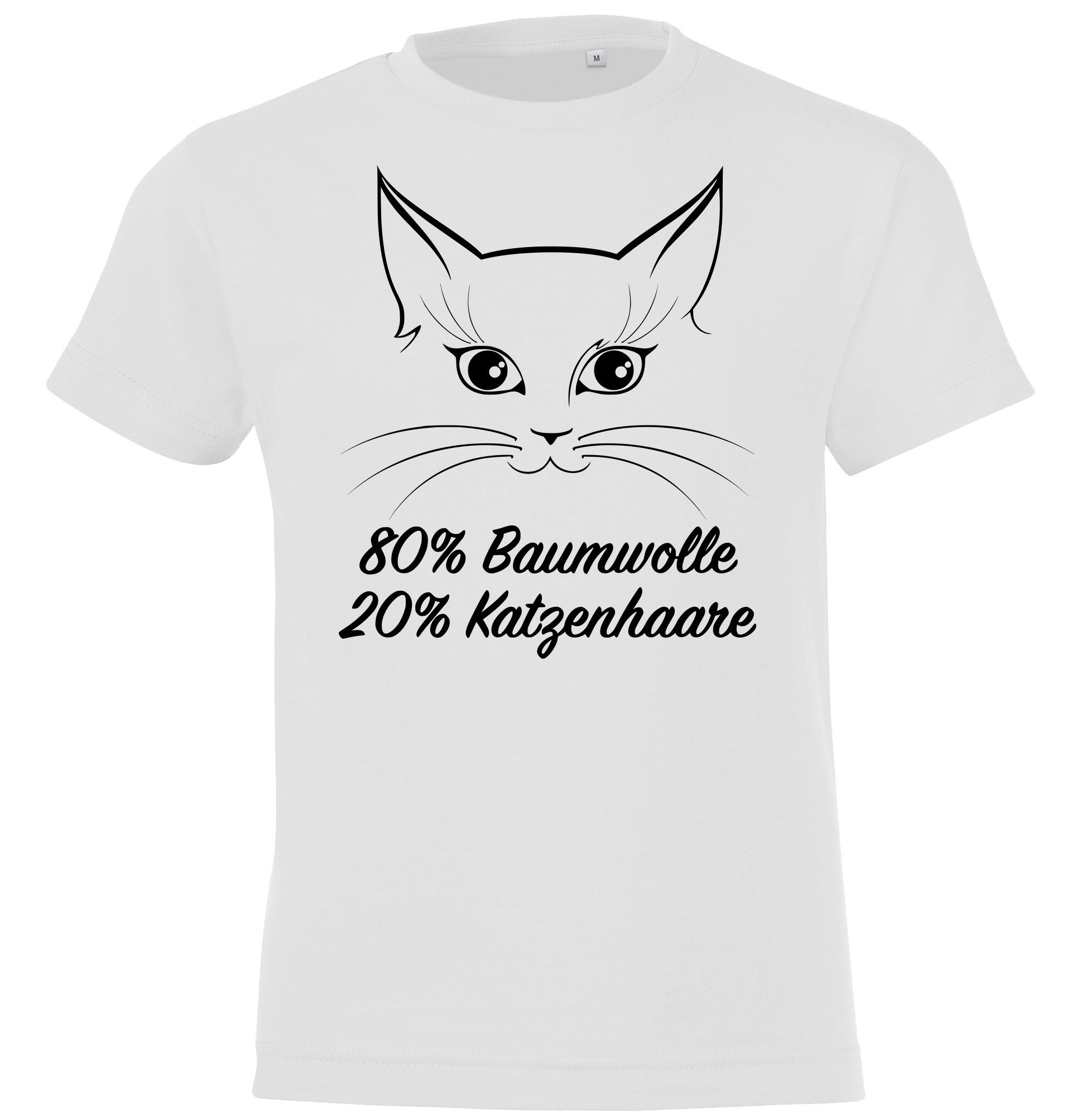 T-Shirt Aufdruck Weiß Designz lustigem Katzenhaare Spruch Youth Shirt mit Katze Kinder