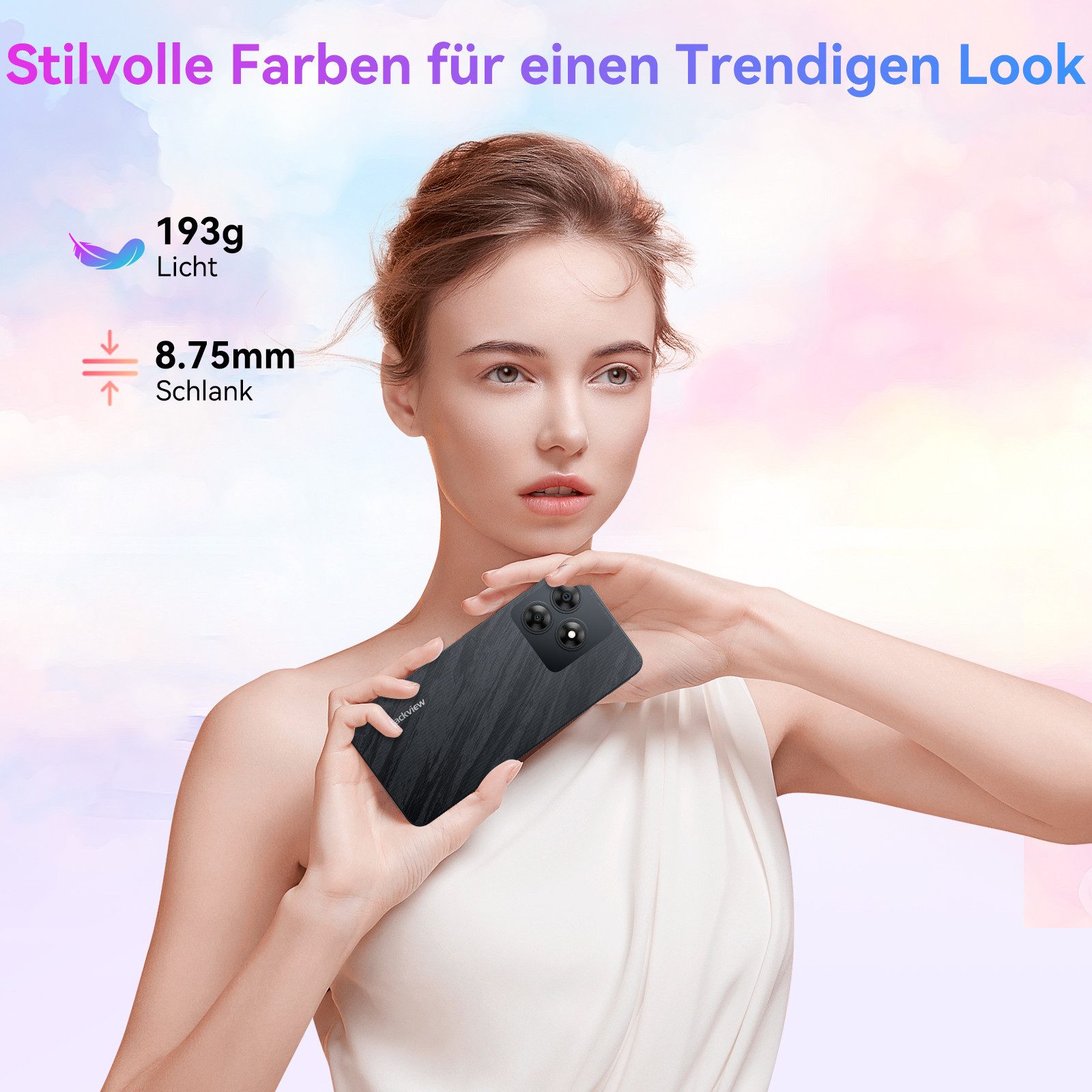 blackview Wave8C 64GB 6.56'' Smartphone (13 MP Kamera, Android 14, Dual SIM 4G, AI-Dialog)