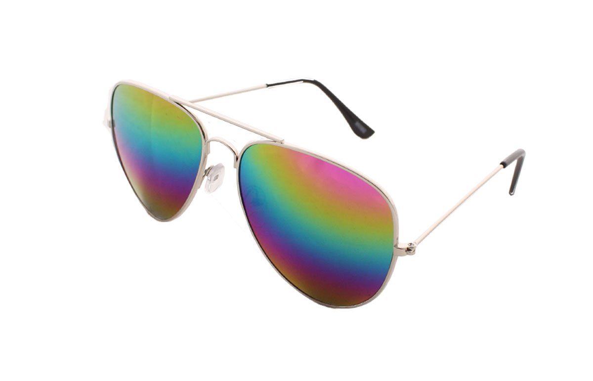 Sonnenbrille Verspiegelt Fasching bunt Brille Spaß Sonia Partybrille Onesize Originelli "Pilot" Sonnenbrille