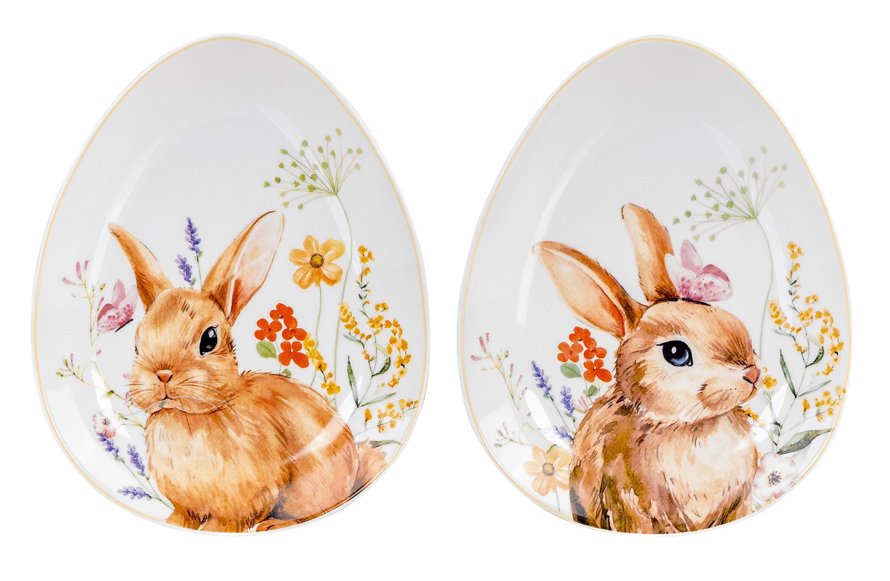 Levandeo® Tafelkerze, 2er Set Teller Ostern Steingut Osterteller Hase Deko-Teller