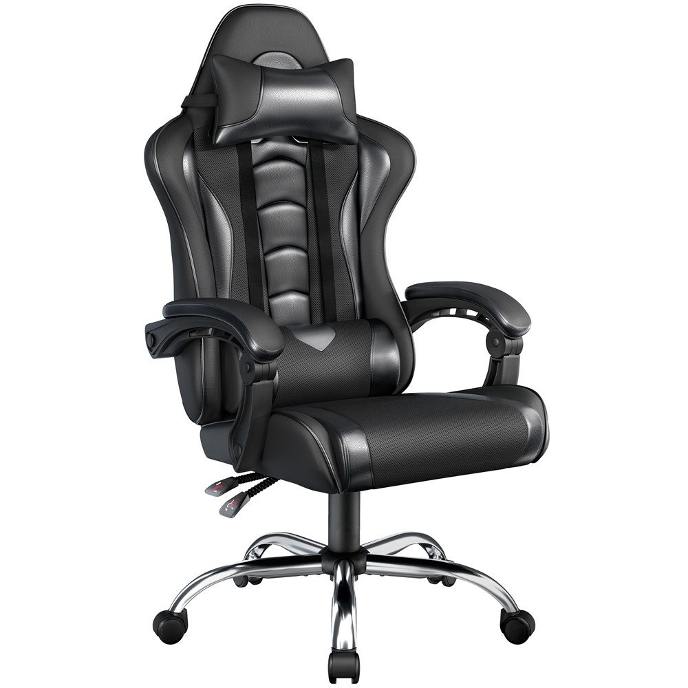 Yaheetech Gaming-Stuhl mit Kopfstütze & Massagefunktion & Verstellbarer Rüc günstig online kaufen