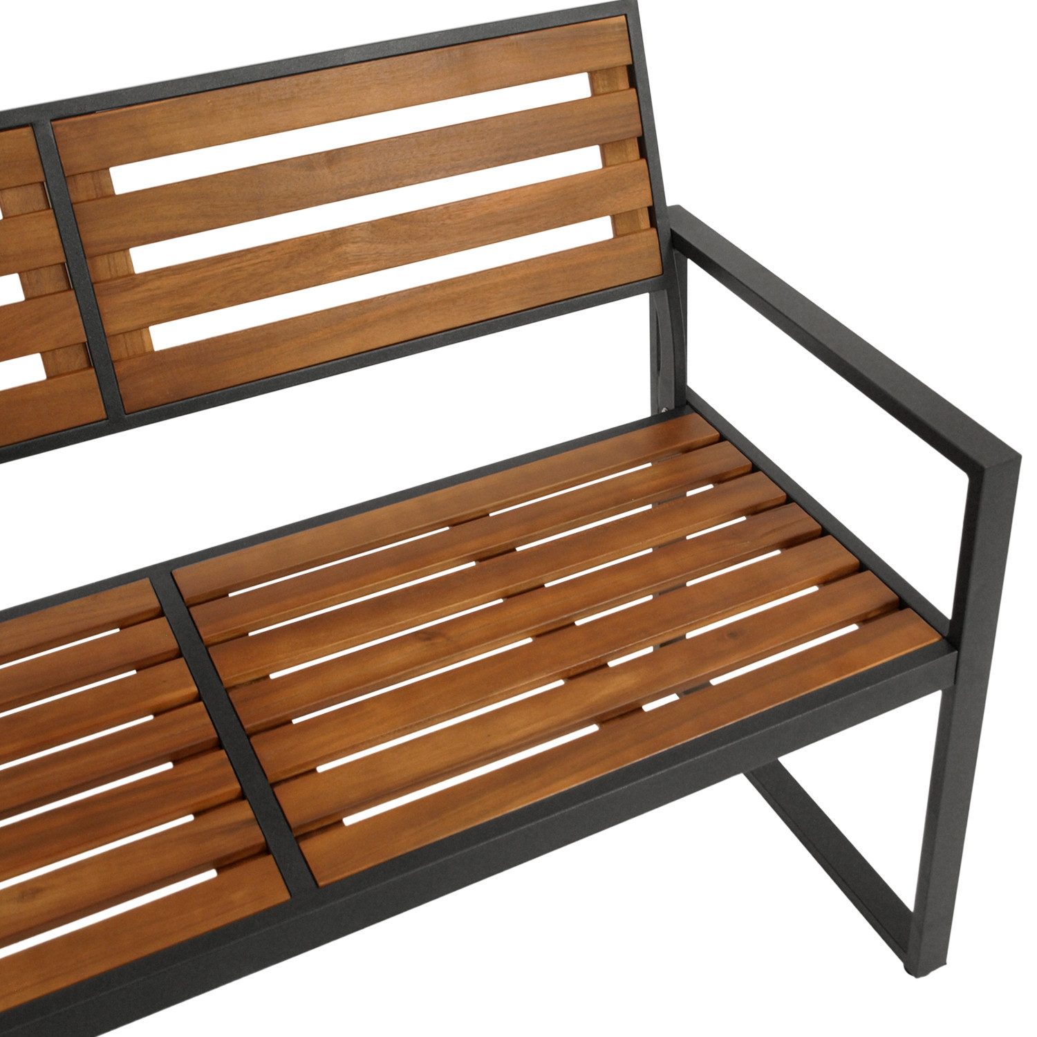 DEGAMO Gartenbank RAGUSA 2-sitzer (1-St), Metall anthrazit + Akazie geölt, moderne Optik – Bild 2 von 5