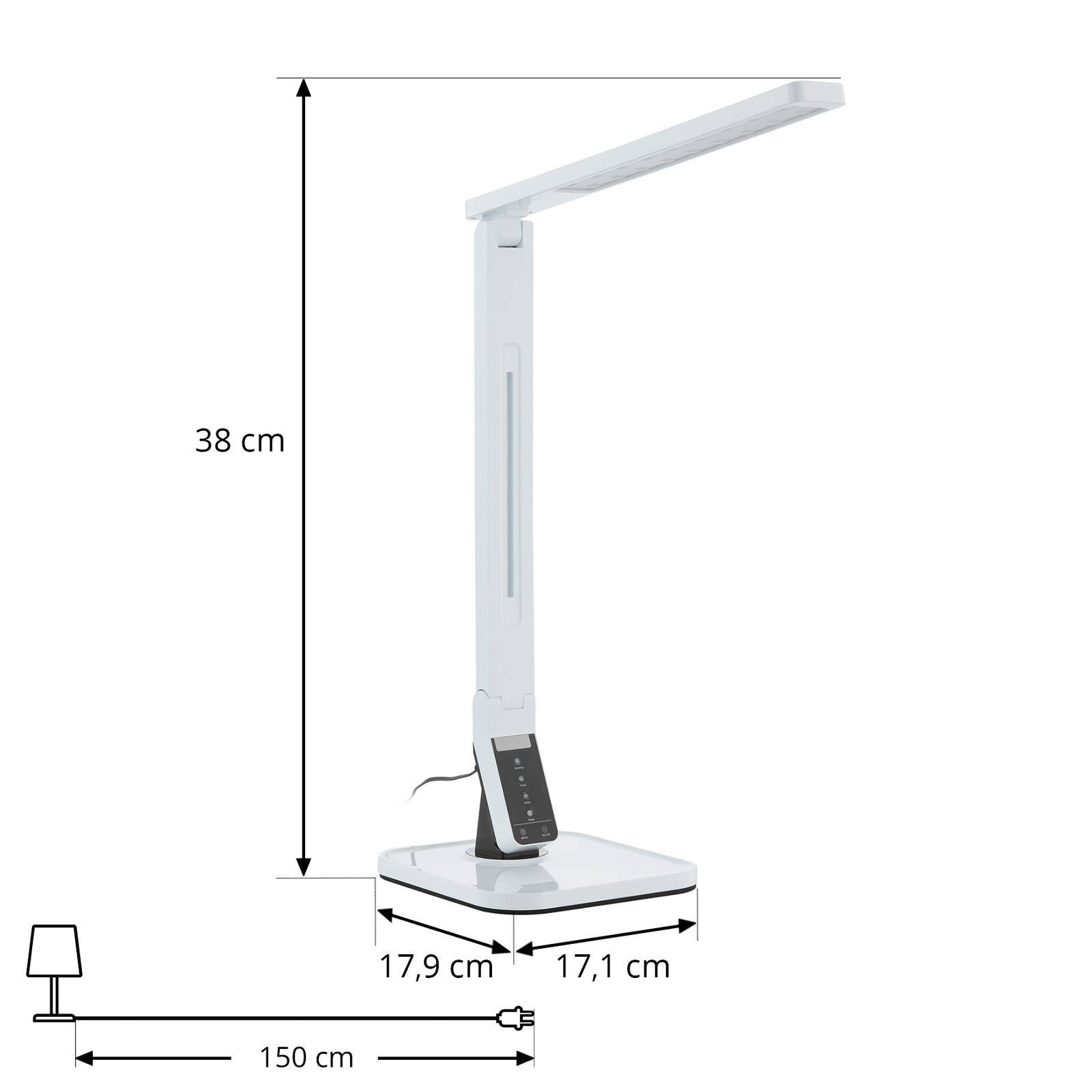 Lindby Schreibtischlampe Eleni, LED, Kunststoff Weiß Farbwechsel warmweiß / tageslicht IP20, 1 x 8 W LED, Farbwechsel warmweiß / tageslicht – Bild 5 von 5