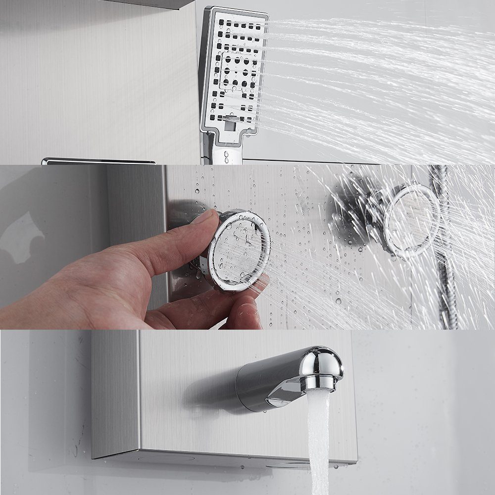 XERSEK Duschsystem Edelstahl Komplettset Duscharmatur Set, 6 Funktionen Ede günstig online kaufen