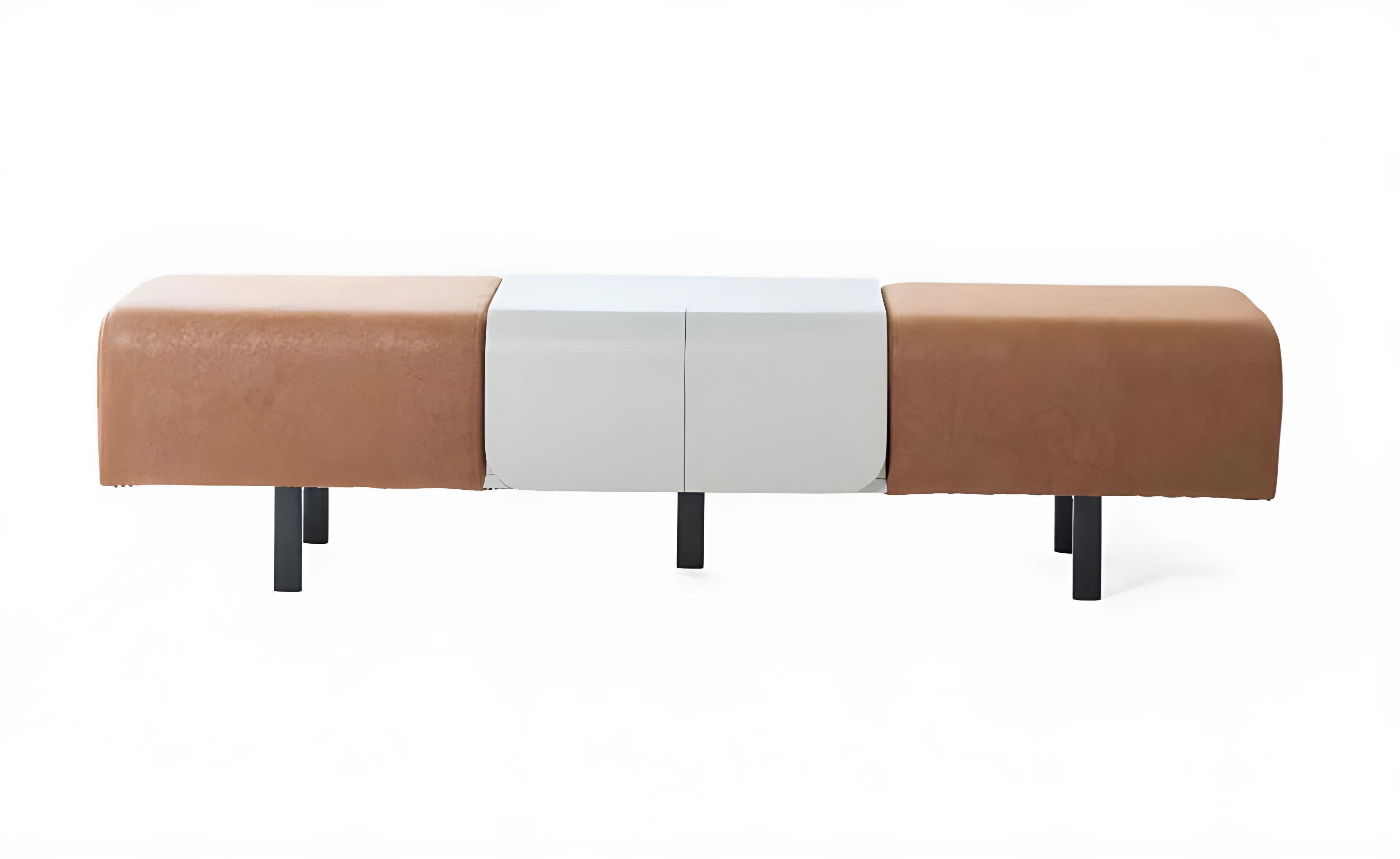 Xlmoebel Bettbank Polsterbank Schlafzimmermöbel Braun Stoff Sitzer, Made in Europa