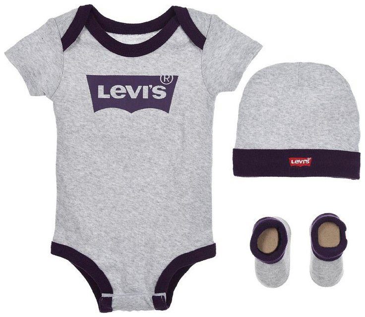3-tlg) Levi's® UNISEX Neugeborenen-Geschenkset heather Kids Body (Set, gray