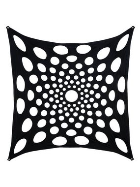Wandteppich Segel Spandex "Mandala Dots II" Schwarz, 3x3m, PSYWORK
