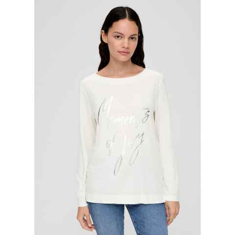 s.Oliver Langarmshirt Longsleeve aus Viskosestretch Ziernaht, Artwork