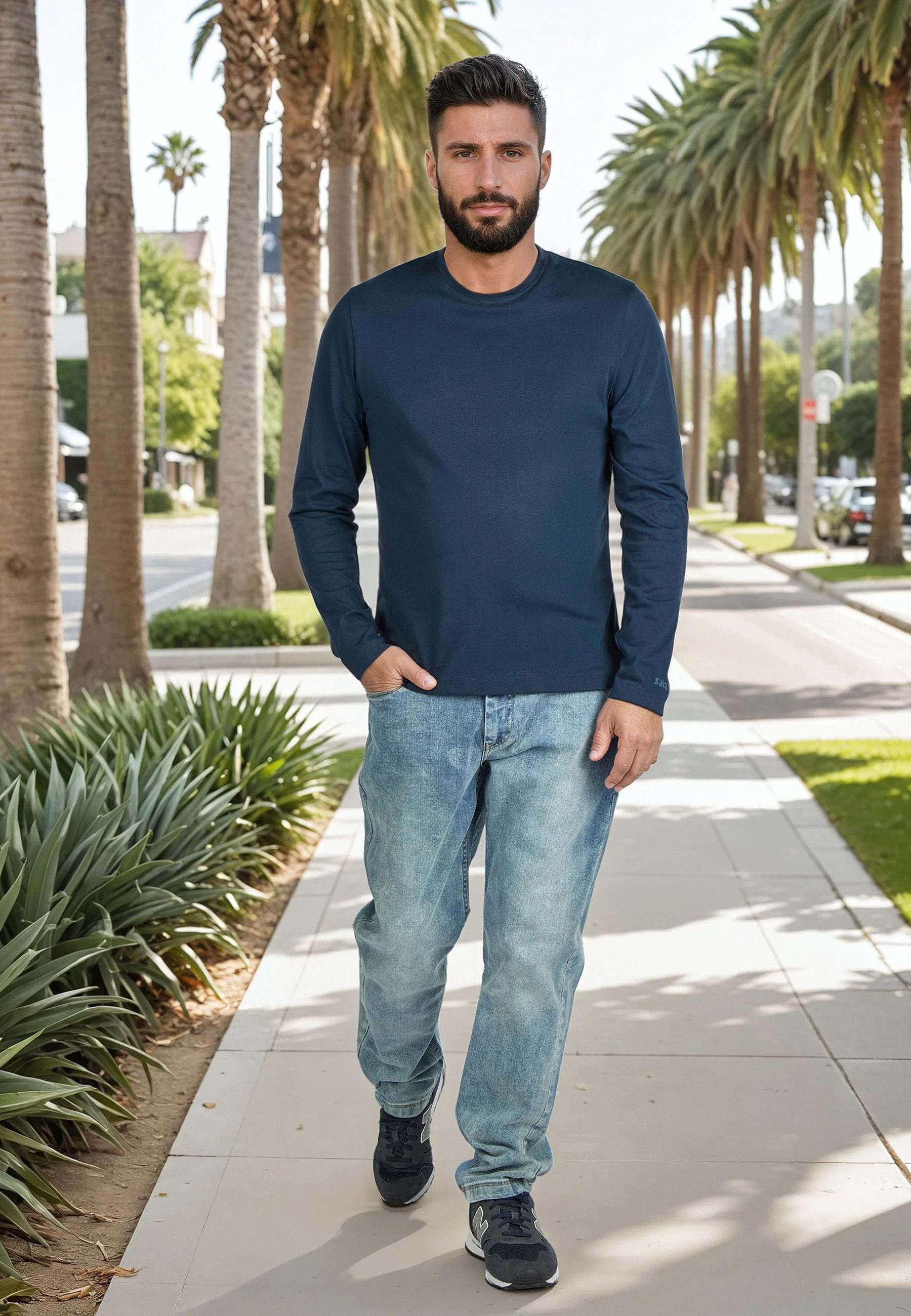 salzhaut Sweatshirt EBB Herren normale Passform