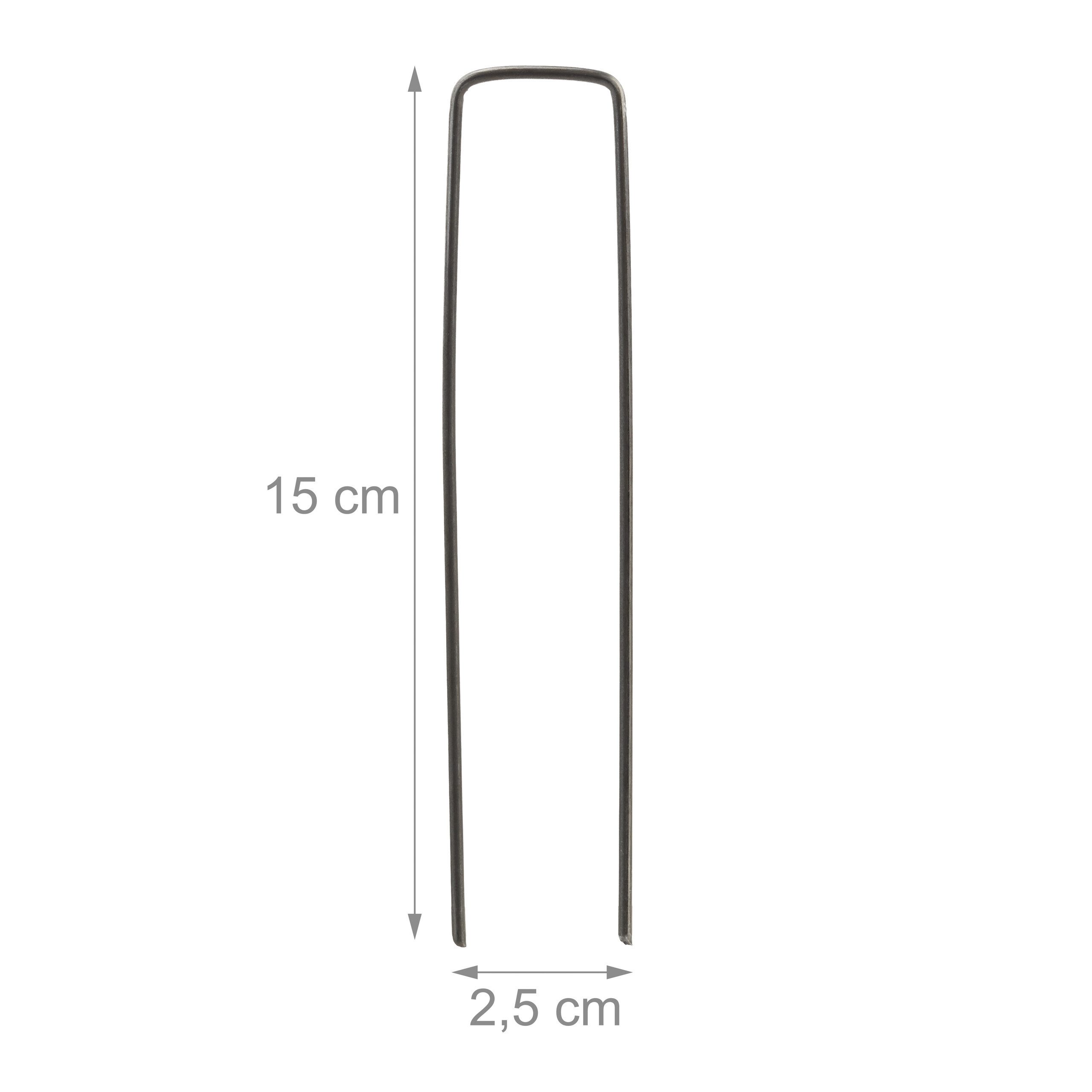 relaxdays Bodenanker Erdanker 15 cm im 250er Set, für Unkrautvlies, Poolplanen, Kabel und Schläuche, Einfaches Einschlagen in den Boden, (250-St) – Bild 4 von 5