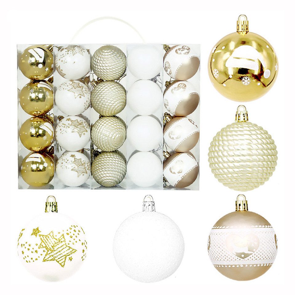 Sorvyzxn Weihnachtsbaumkugel 40-teiliges Set glänzender Weihnachtskugeln, 6 cm Christbaumkugeln, für festliche Partys und Weihnachtsdekorationen