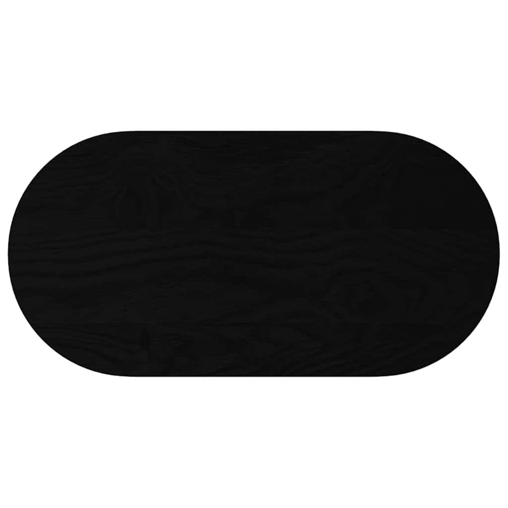 vidaXL Tischplatte Tischplatte Dunkelbraun 80x40x4 cm Massivholz Eiche Oval (1 St)