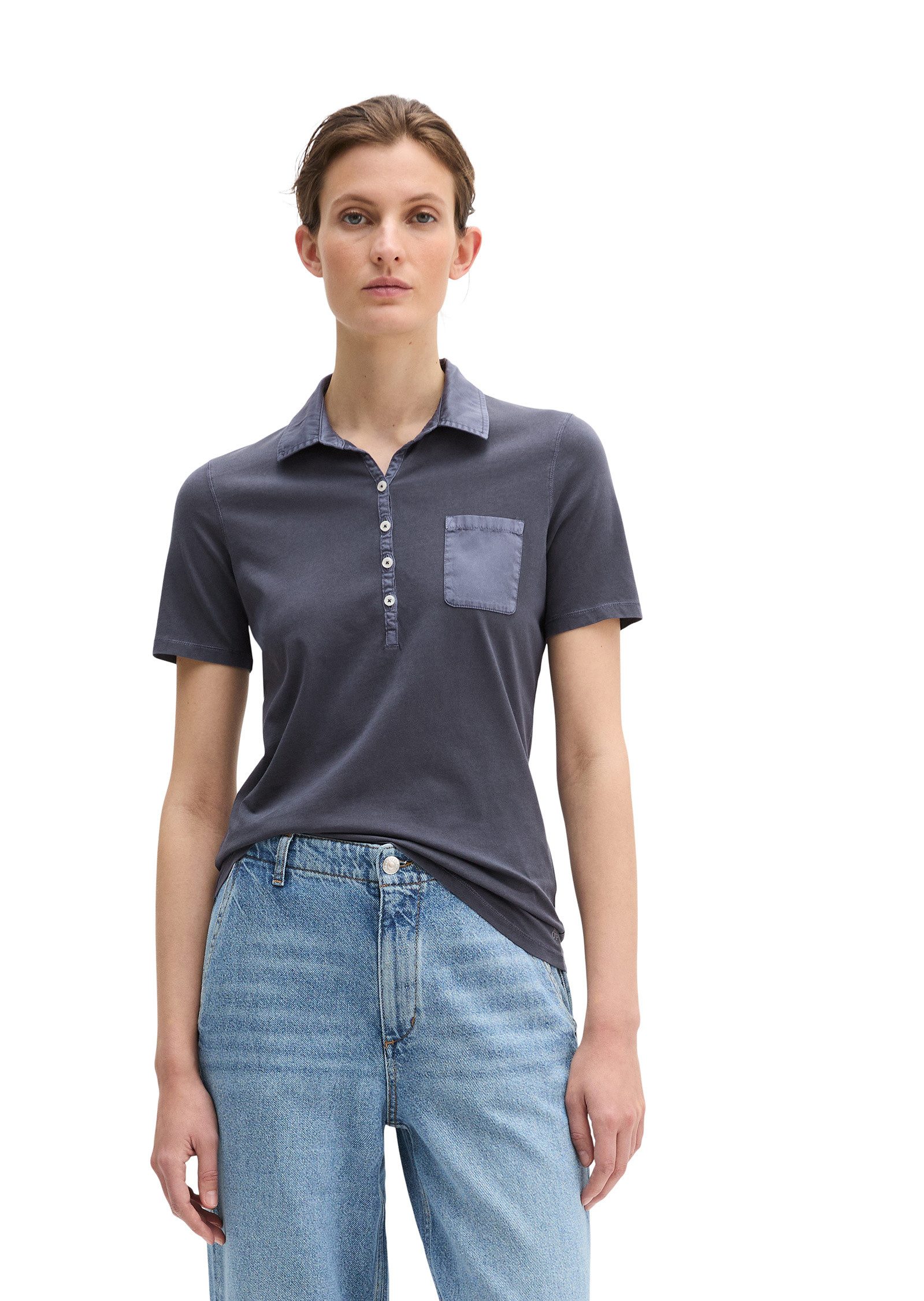 Marc O'Polo Poloshirt mit Material-Mix-Details