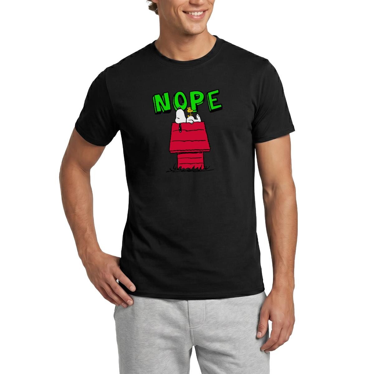 Spreadshirt T-Shirt Peanuts Snoopy Nope Nö Lustig Männer T-Shirt (1-tlg)