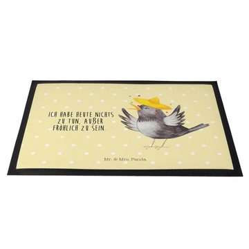 Fußmatte Rabe mit Sombrero - Gelb Pastell - Geschenk, lustige Sprüche, Elster, Mr. & Mrs. Panda, Höhe: 0.6 mm