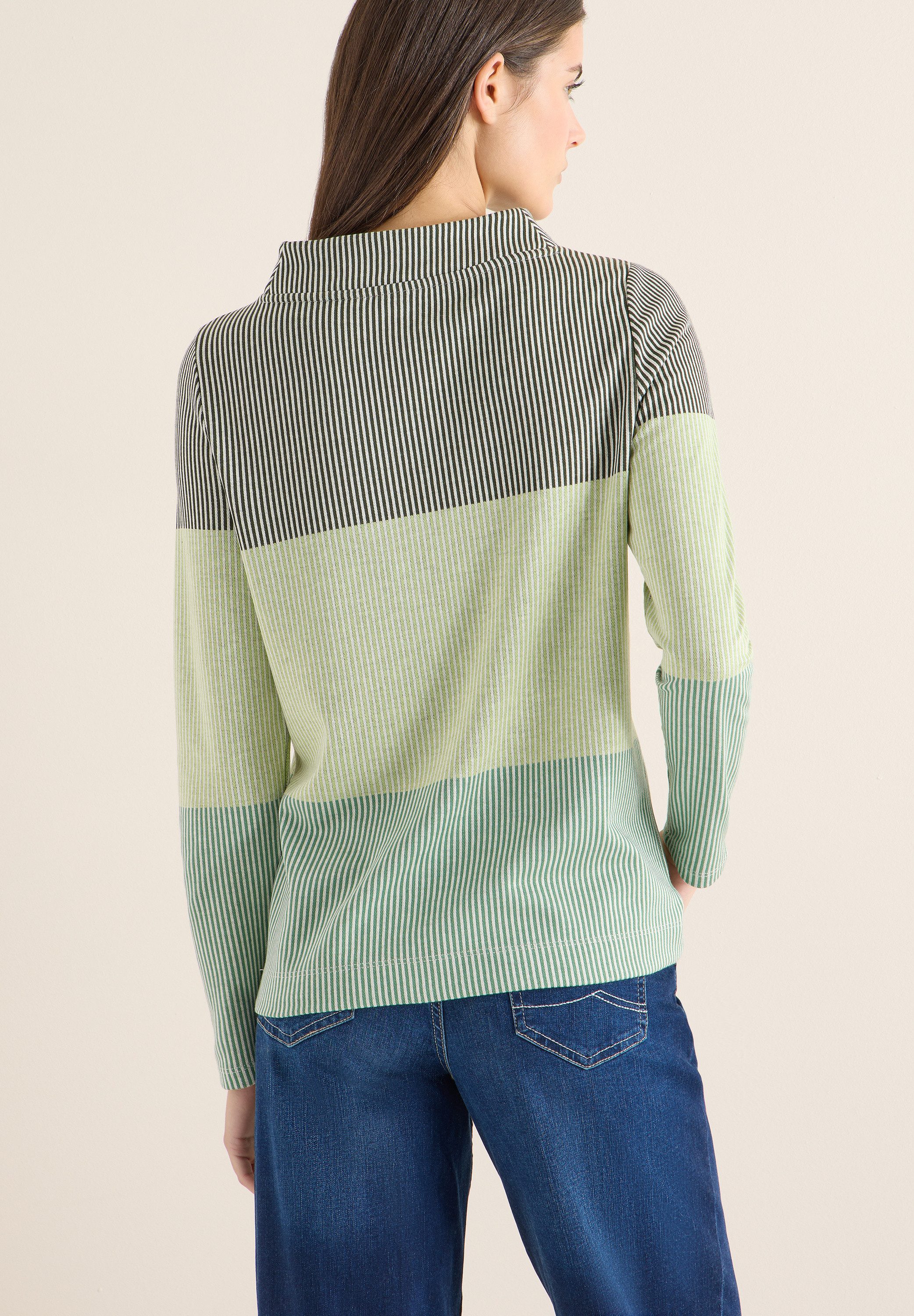 CECIL Jacquardpullover im Colorblocking-Look günstig online kaufen