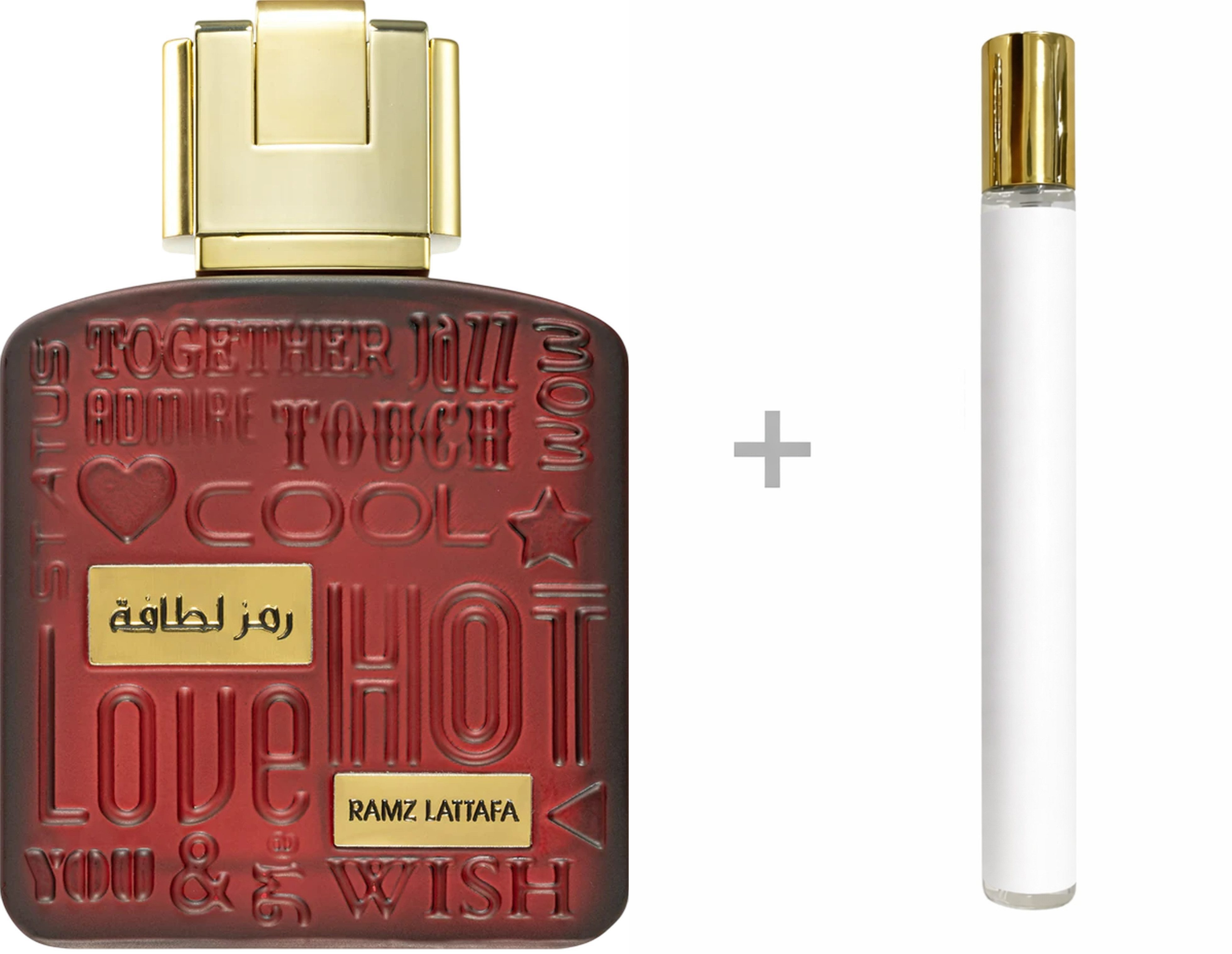 Lattafa Duft-Set Ramz Gold Eau de Parfum (EDP) Damen Herren Spray, Fruchtig-blumiger Duft mit Apfel, Ananas, Vanille und Muschus