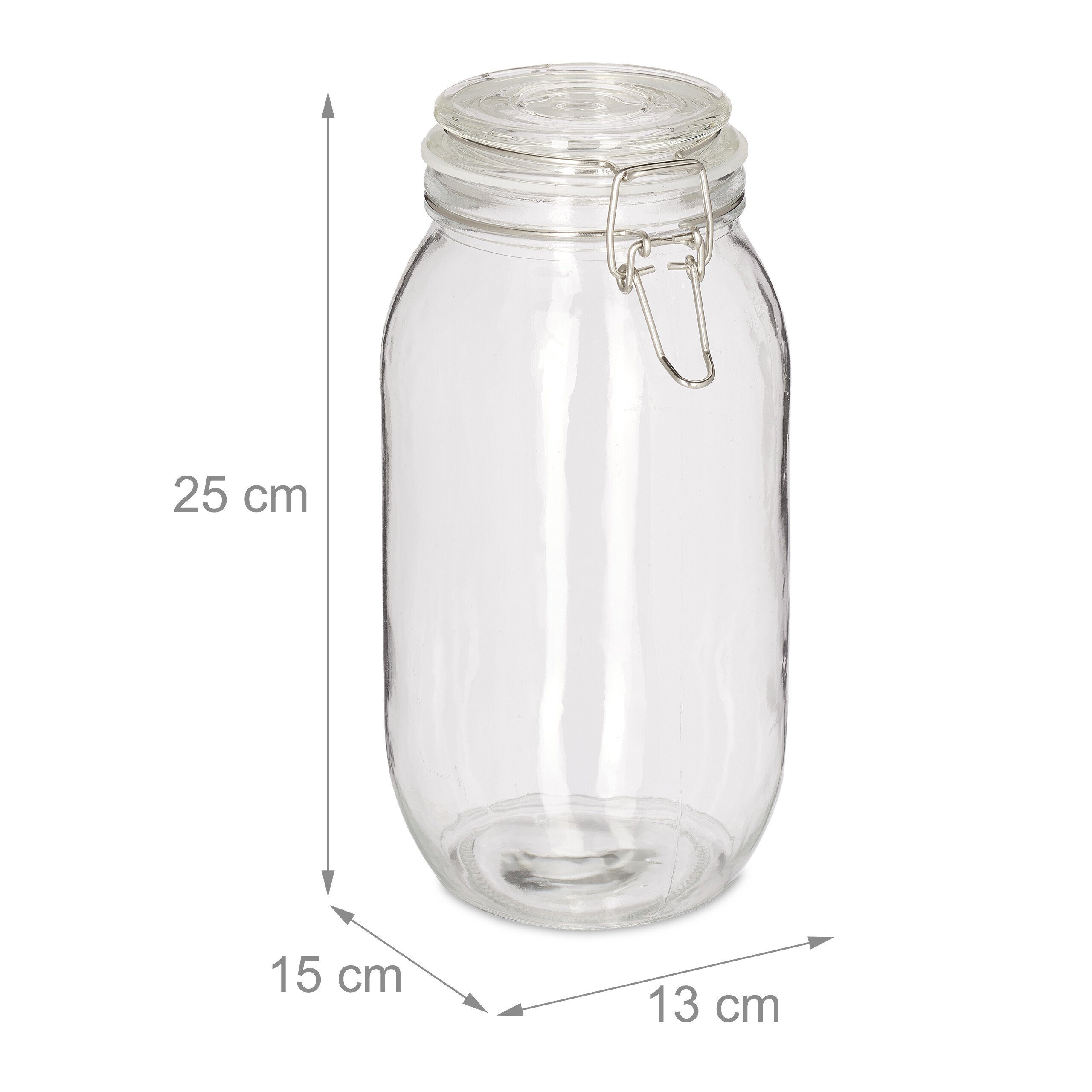 Einmachgläser Glas im Einmachglas relaxdays ml 2300 Set, 6er