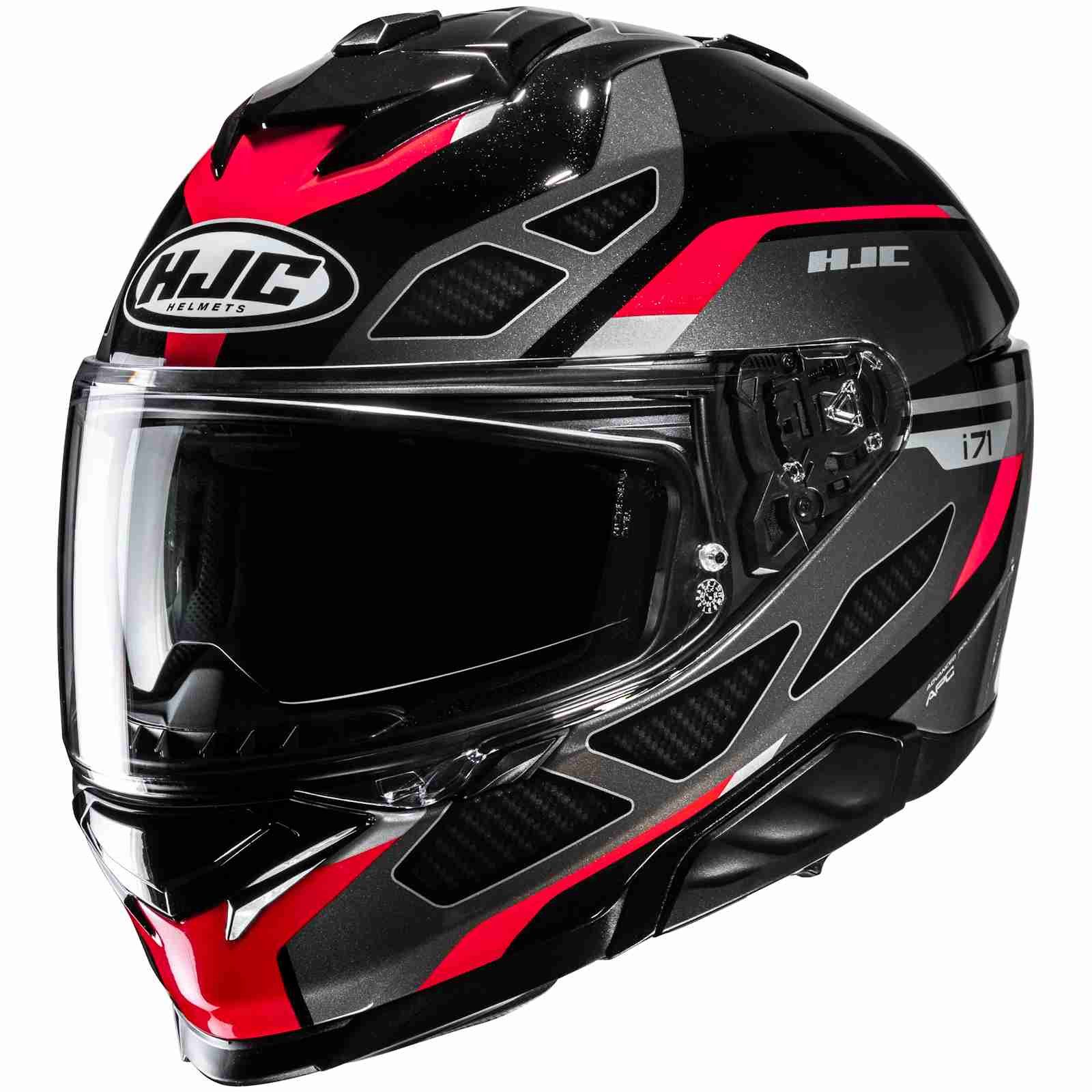 HJC Motorradhelm HJC i71 Zest MC1 Integralhelm Grau / Rot / Schwarz L (1er Set)