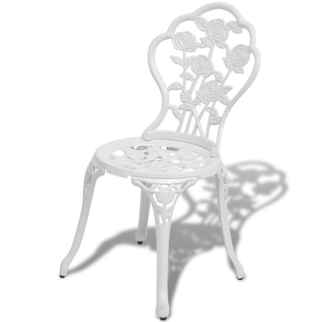 Bistro-Stühle furnicato Weiß Stk. Aluminiumguss 2 Gartenstuhl