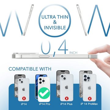 Nalia Smartphone-Hülle Apple iPhone 14 Pro, Extrem Dünnes Mattes Hardcase / 0,3mm Schlanke Hülle / Durchscheinend