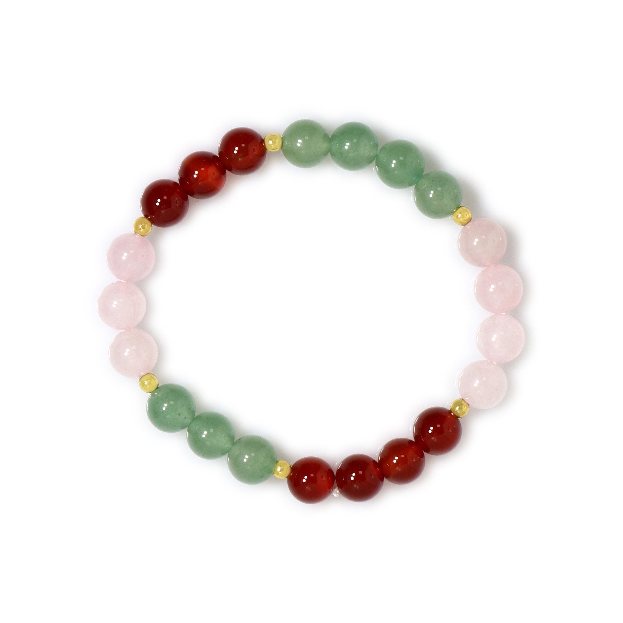 Cavill Armband Cavill Armband 18 cm mit 26,9 ct Rosenquarz, 28 ct Aventurin (1-tlg)