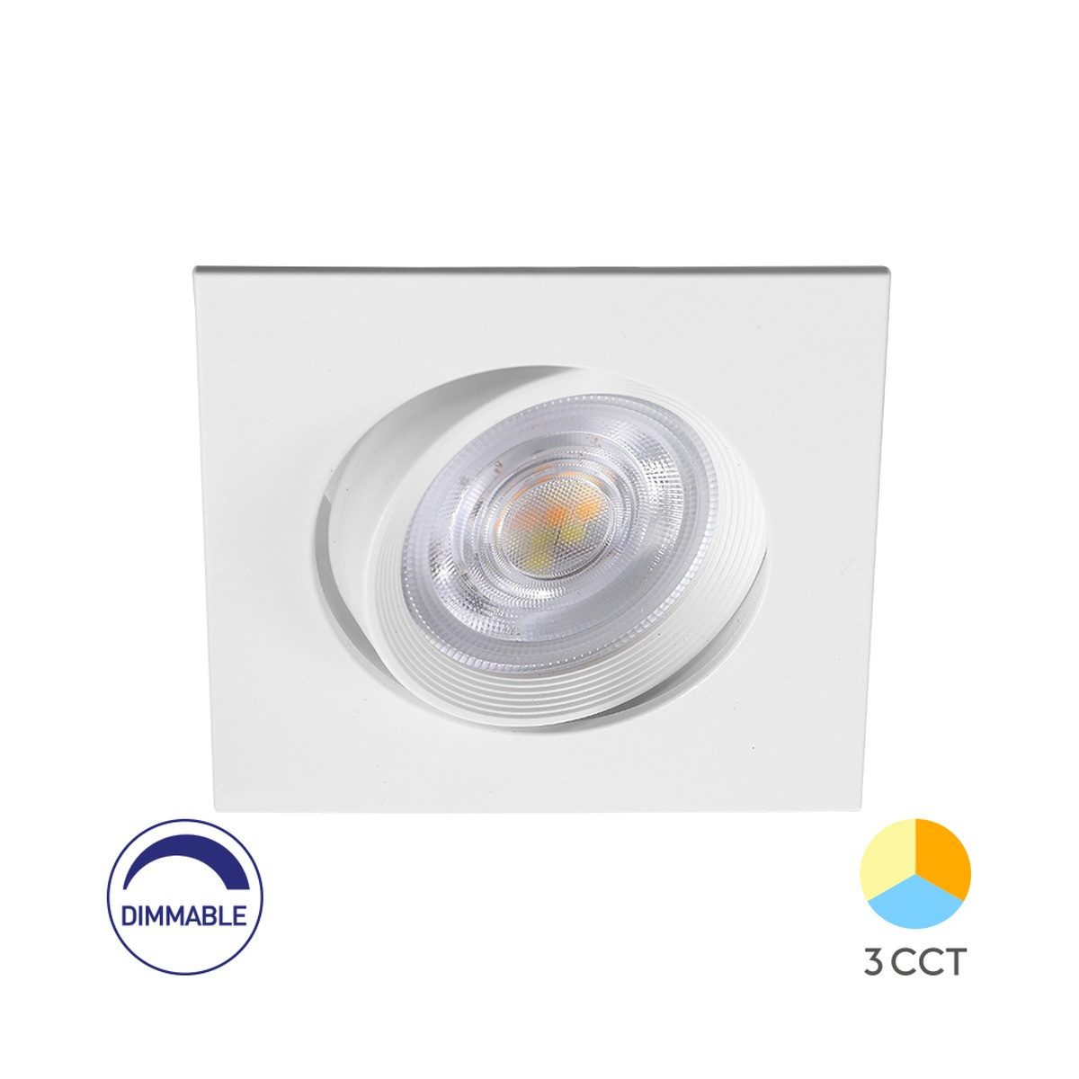 Braytron LED Einbaustrahler Eckig 7W Dimmbar Einbaustrahler schwenkbar 3in1 CCT Spot, LED fest integriert, Neutralweiß, Kaltweiß, Warmweiß, Energieeffizient, Flimmerfrei, Farbwechsel, Dimmbar, Schwenkbar