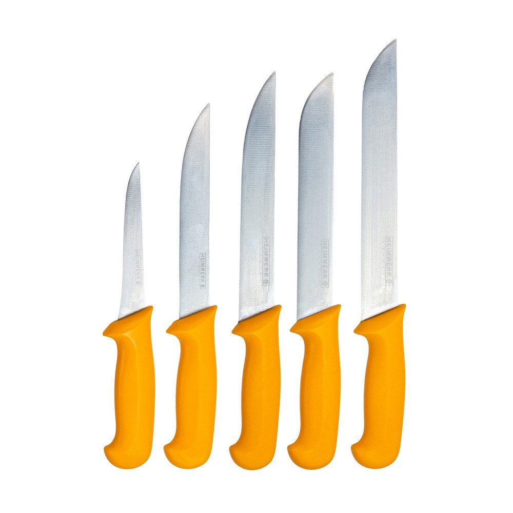 HOOZ Messer-Set Fleischmesser 5-teilig – Edelstahlmesser für Fleisch, Fisch & Geflügel (5-tlg)