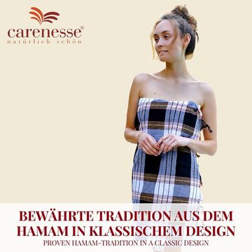 Carenesse Hamamtücher Classic Set 80 x 170 cm Pestemal Saunatuch Sporttuch Campingtuch Pareo, Baumwolle (4-St), saugfähig & schnell trocken rot/blau/schwarz/beere kariert Fouta towel