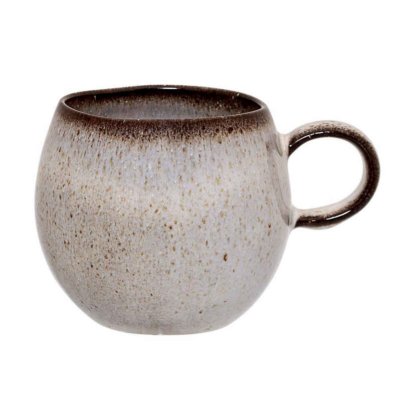 Bloomingville Tasse »Sandrine«, 275 ml, Keramik, Kaffeetasse, Teetasse, dänisches Design, grau/braun