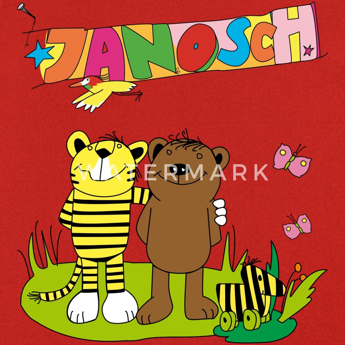 Spreadshirt Kochschürze Janosch Tiger und Bär Freundschaft Kochschürze, (1- günstig online kaufen
