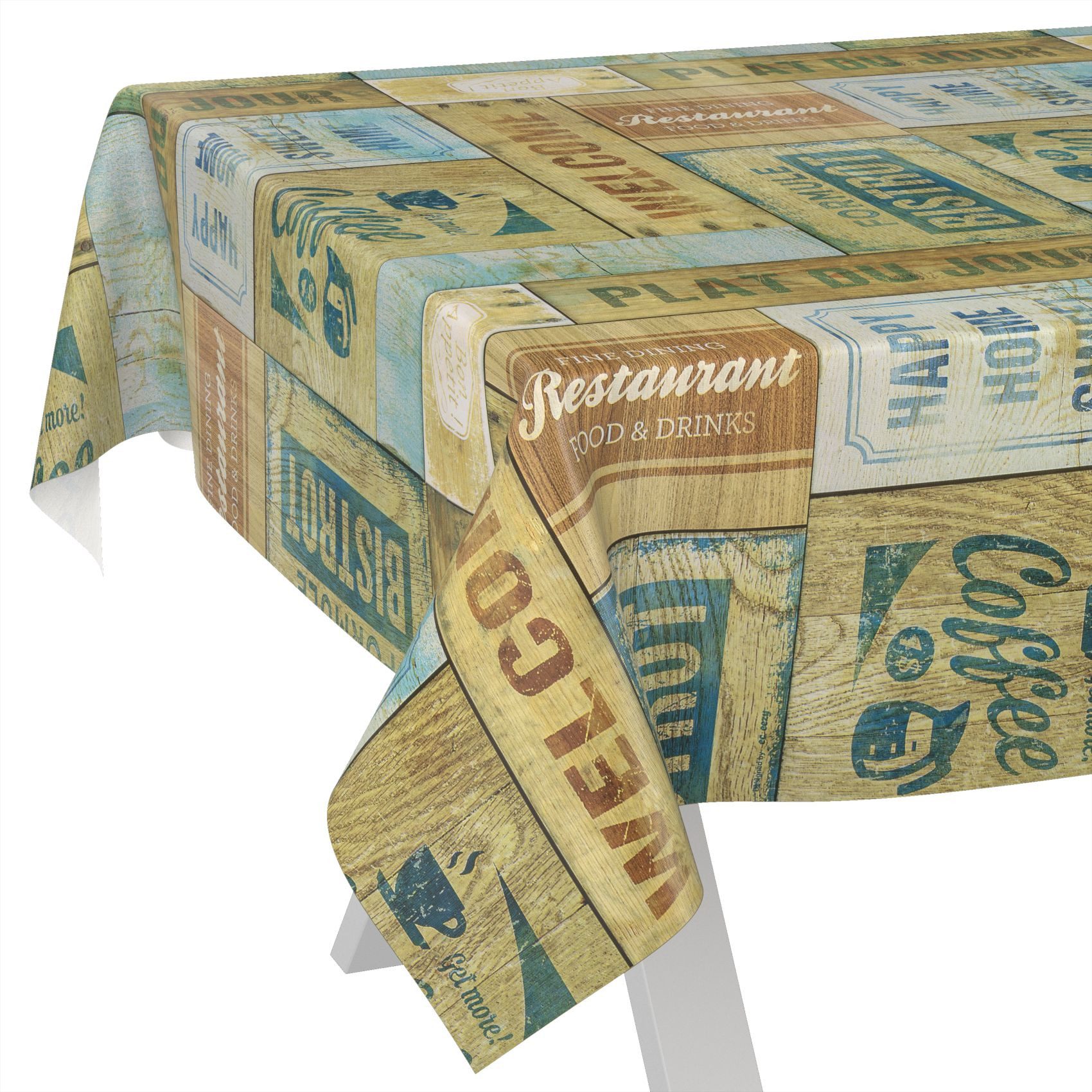 ANRO Tischdecke Wachstuch abwaschbar Holz Industry Tischwäsche (Einzelstück 1-tlg), wasserabweisend pflegeleicht Shabby Chic Braun 100x140cm