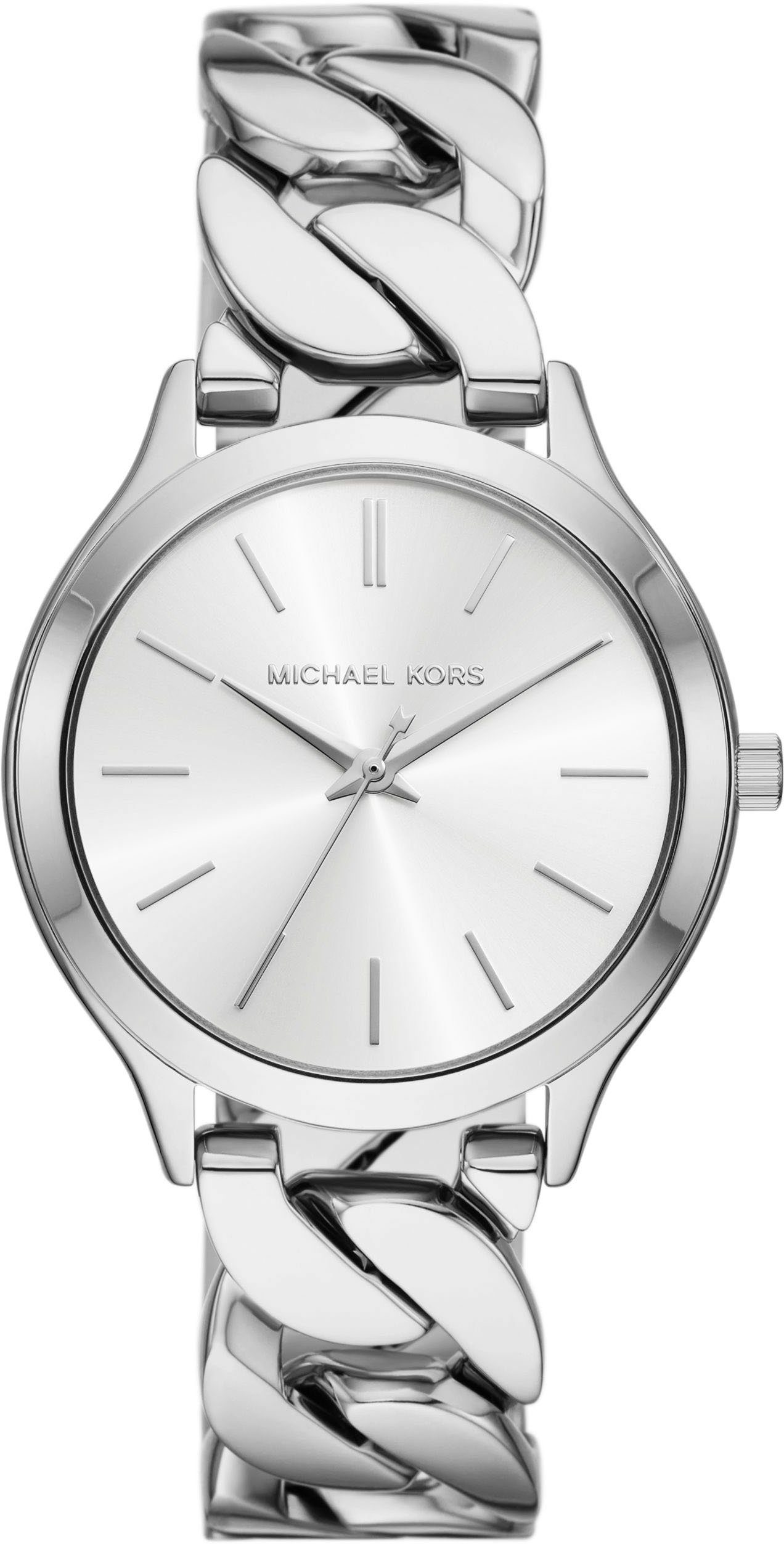 MICHAEL KORS Quarzuhr SLIM RUNWAY CHAIN MK7474, Armbanduhr, Damenuhr, Edelstahlarmband