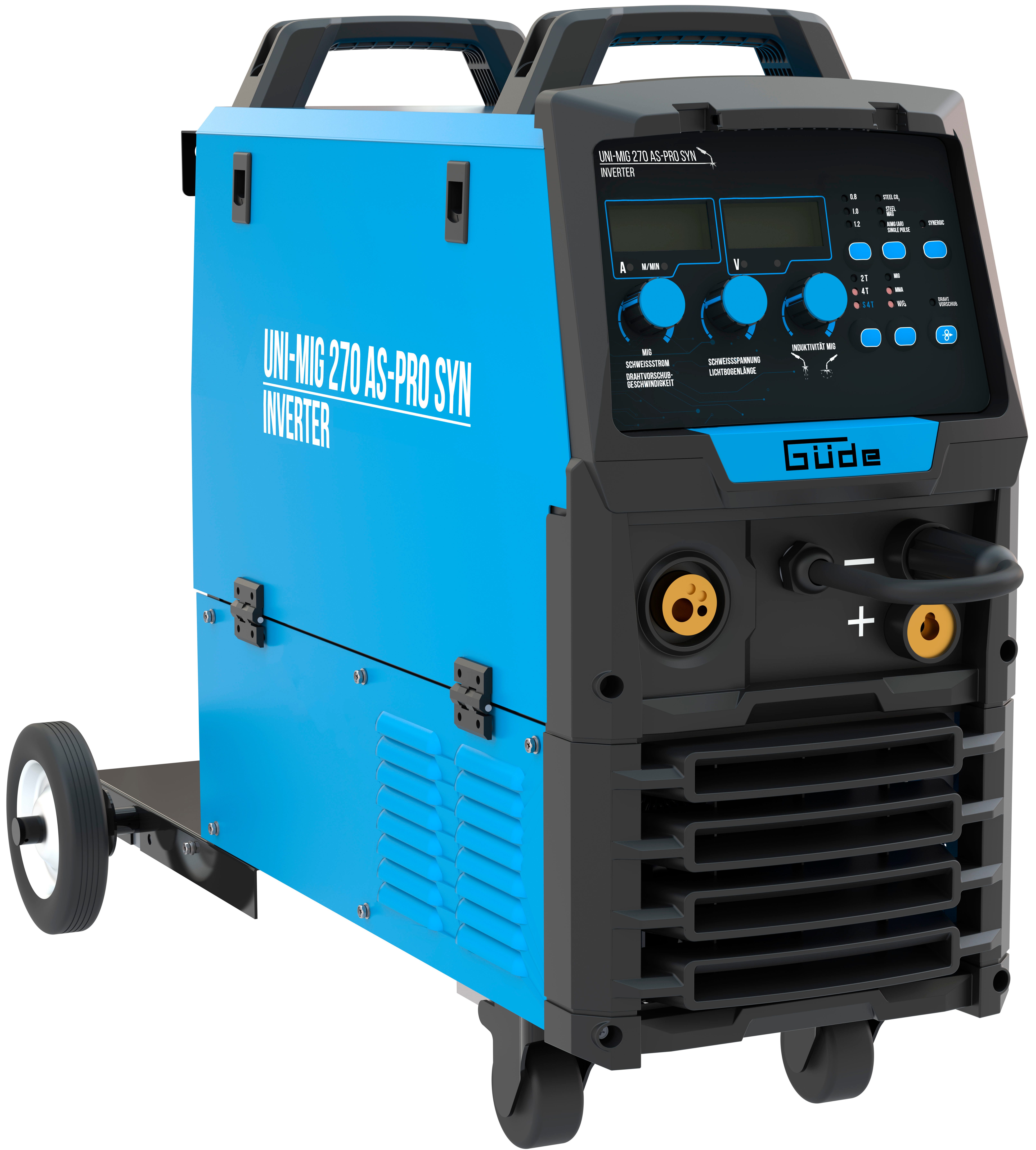Güde Inverterschweißgerät Universalschweissgerät »Uni-Mig 270 AS-Pro SYN«, 30 - 270 A, pulverbeschichtetem Stahlblech