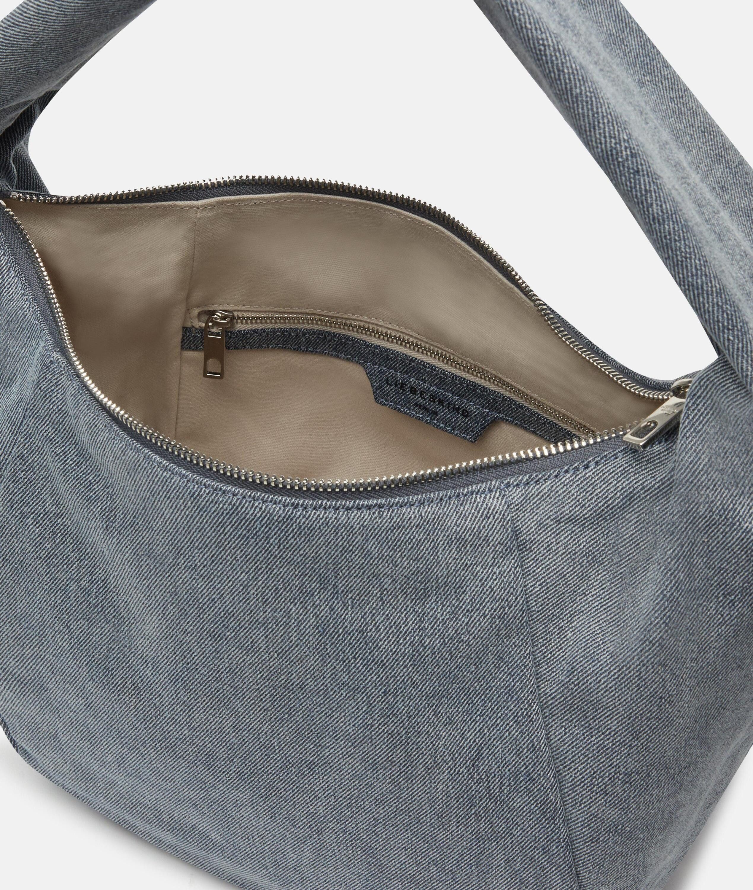 Liebeskind Berlin Schultertasche Denim Farrah Hobo M, Geräumige Hobo-Bag aus Denim
