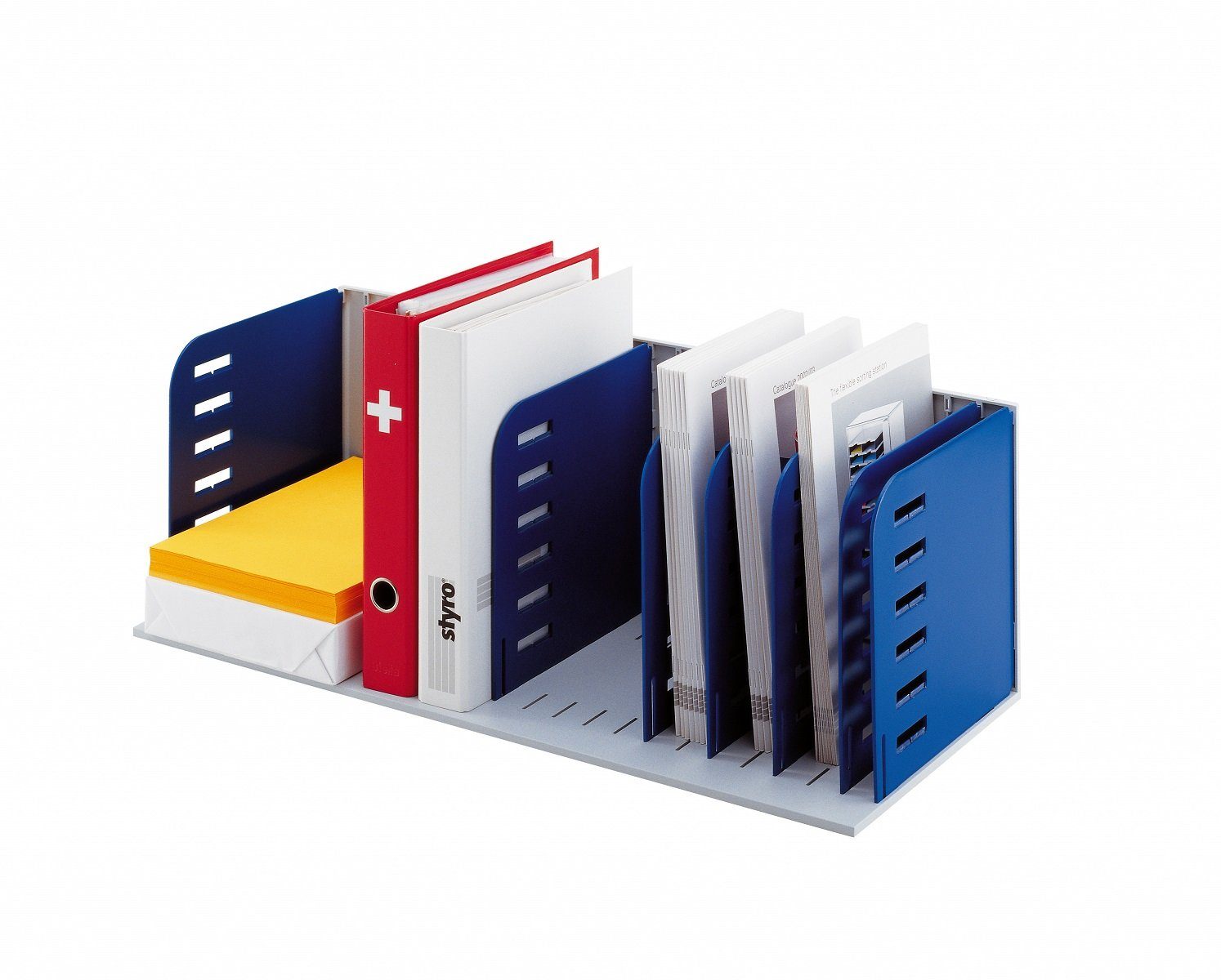STYRO Briefablage 1 Sortierstation styrorac Ablage mit 8 Trennwände grau/blau (1-St), Inkl. 8 Trennwände; Nachträglich erweiterbar