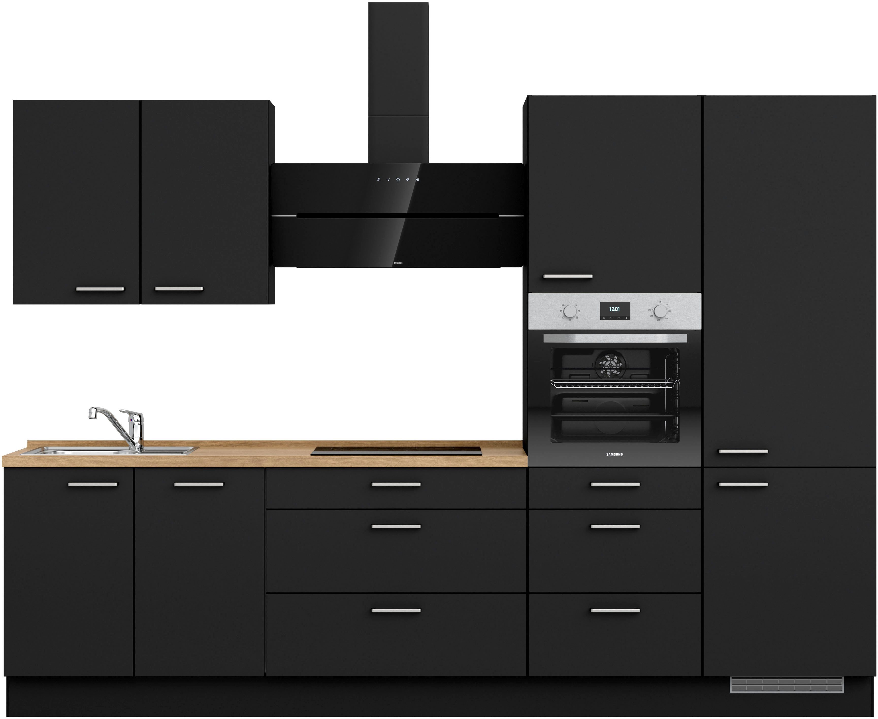 nobilia® Кухниzeile "Touch II", vormontiert, Ausrichtung wählbar, Breite 300 cm, wahlw. mit E-Geräten